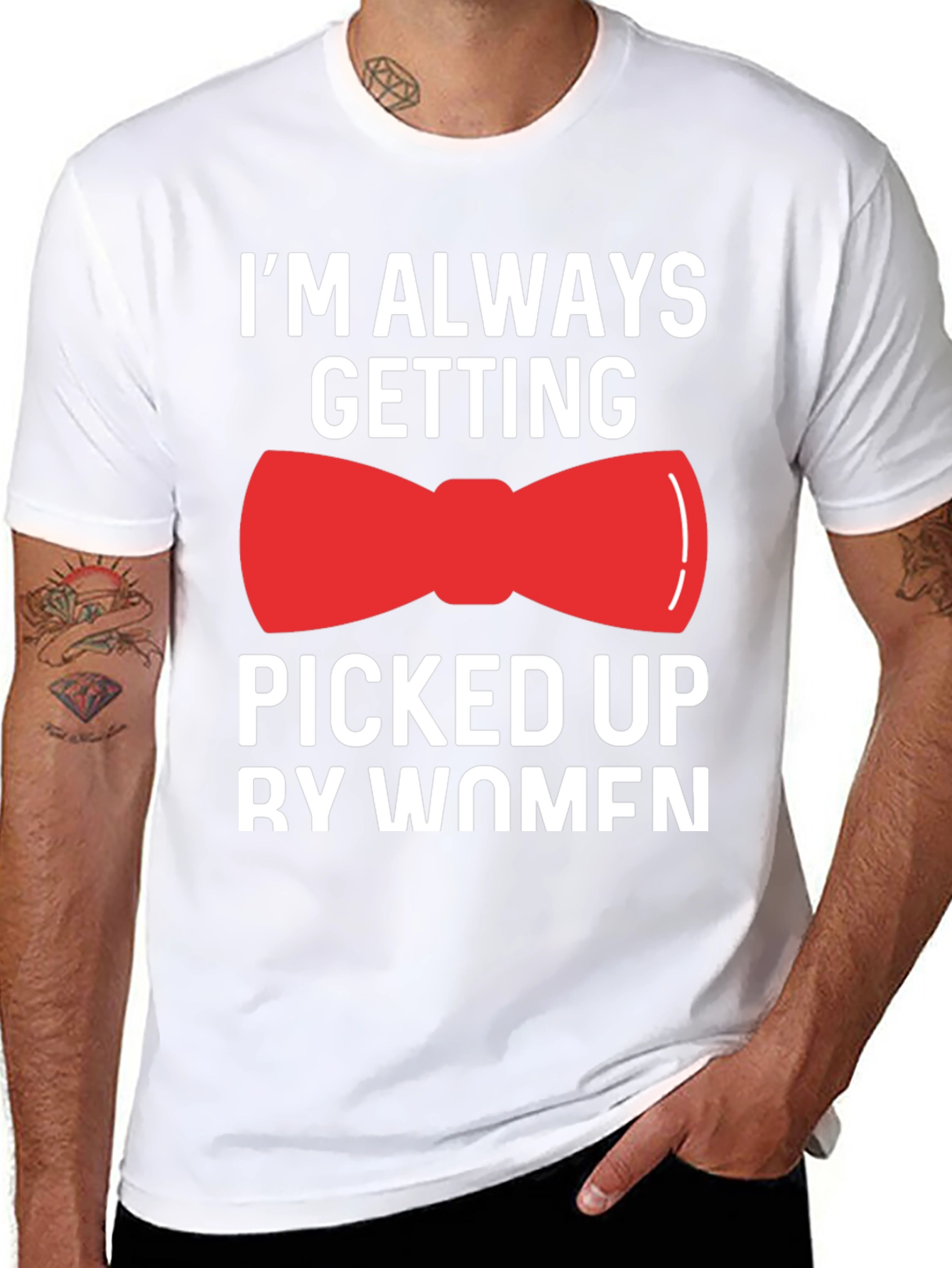 Funny Bowtie T-Shirt - Picked Up By Women