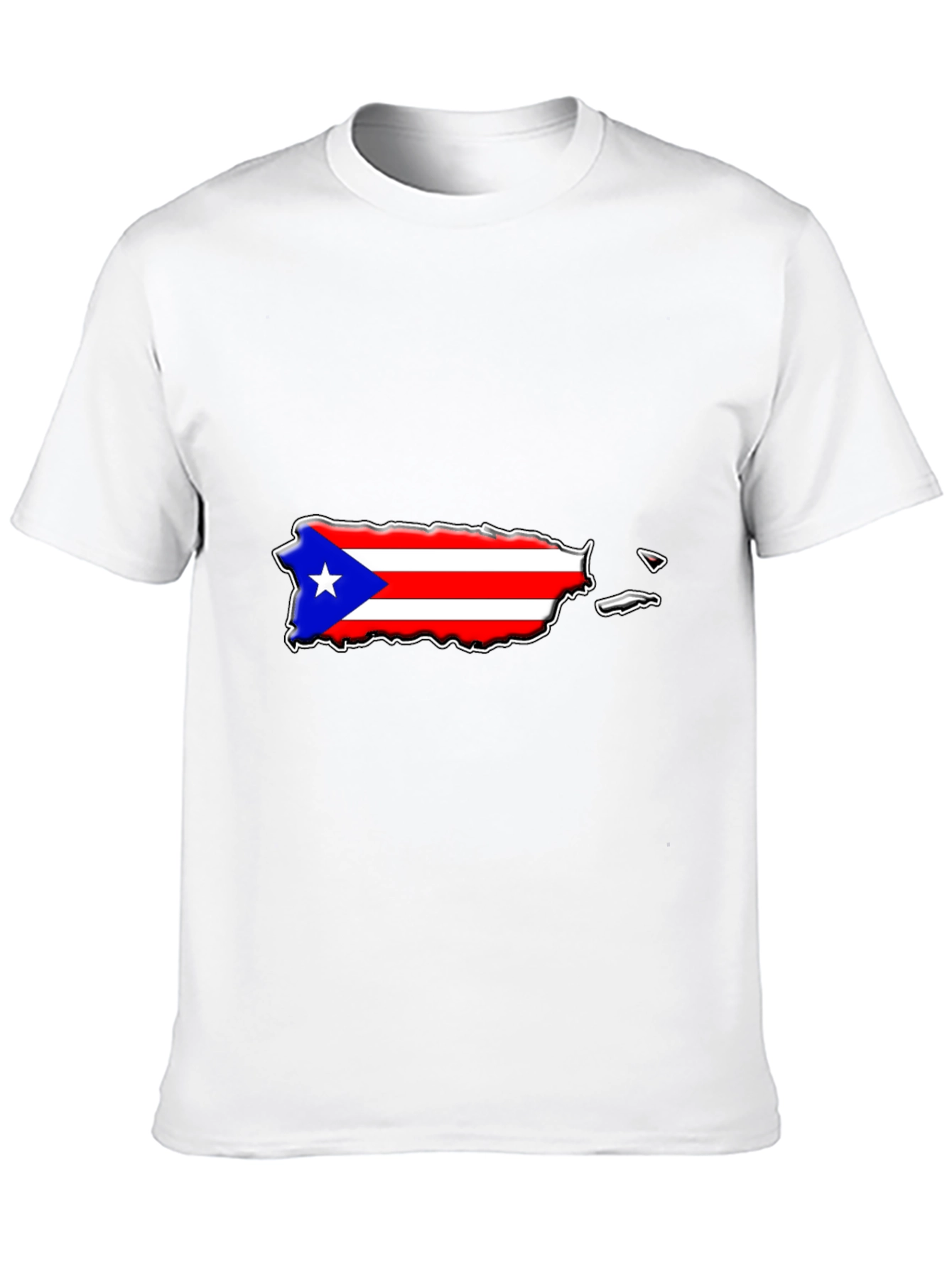 Puerto Rico Flag Map T-Shirt Black