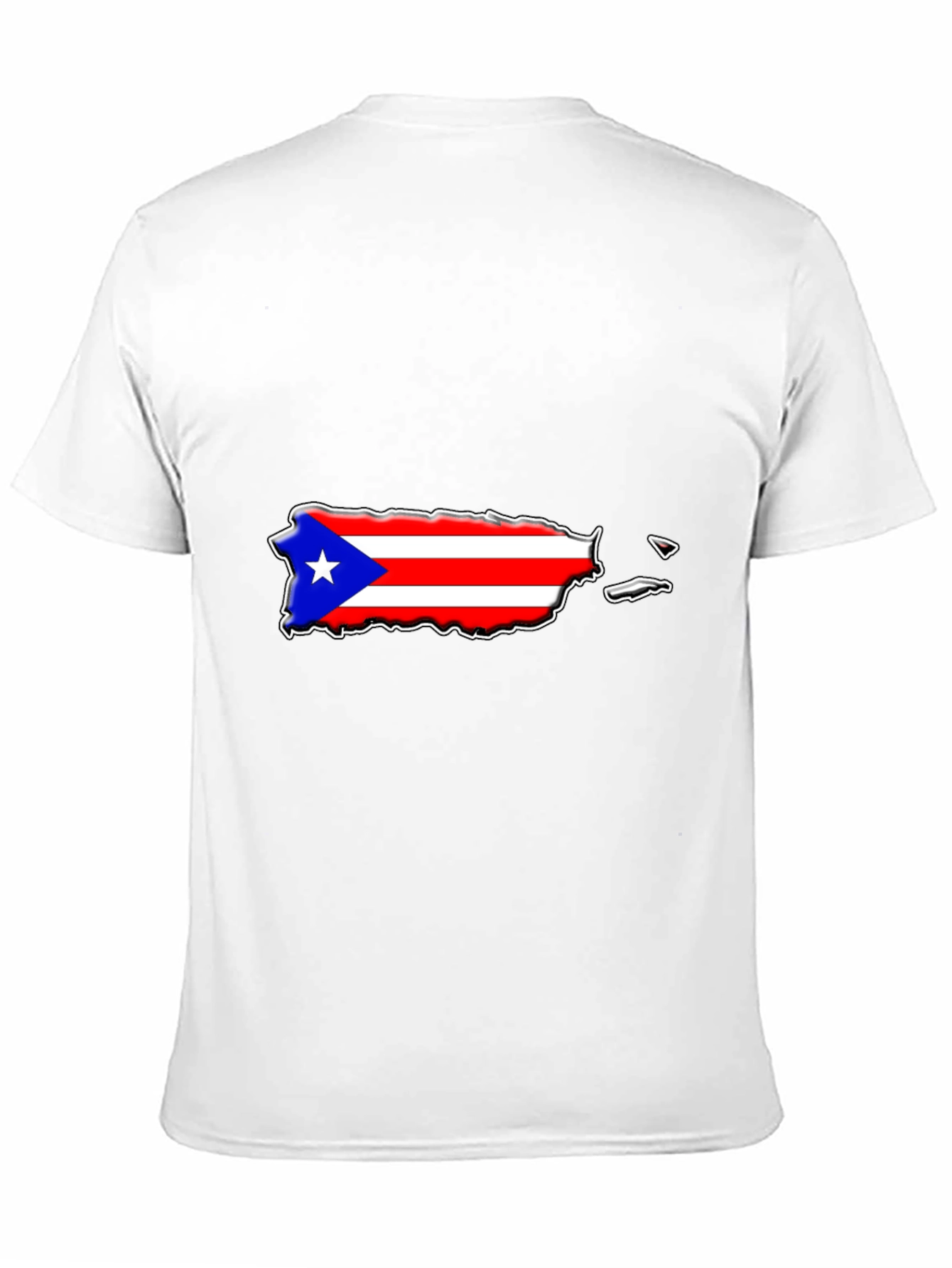 Puerto Rico Flag Map T-Shirt Black