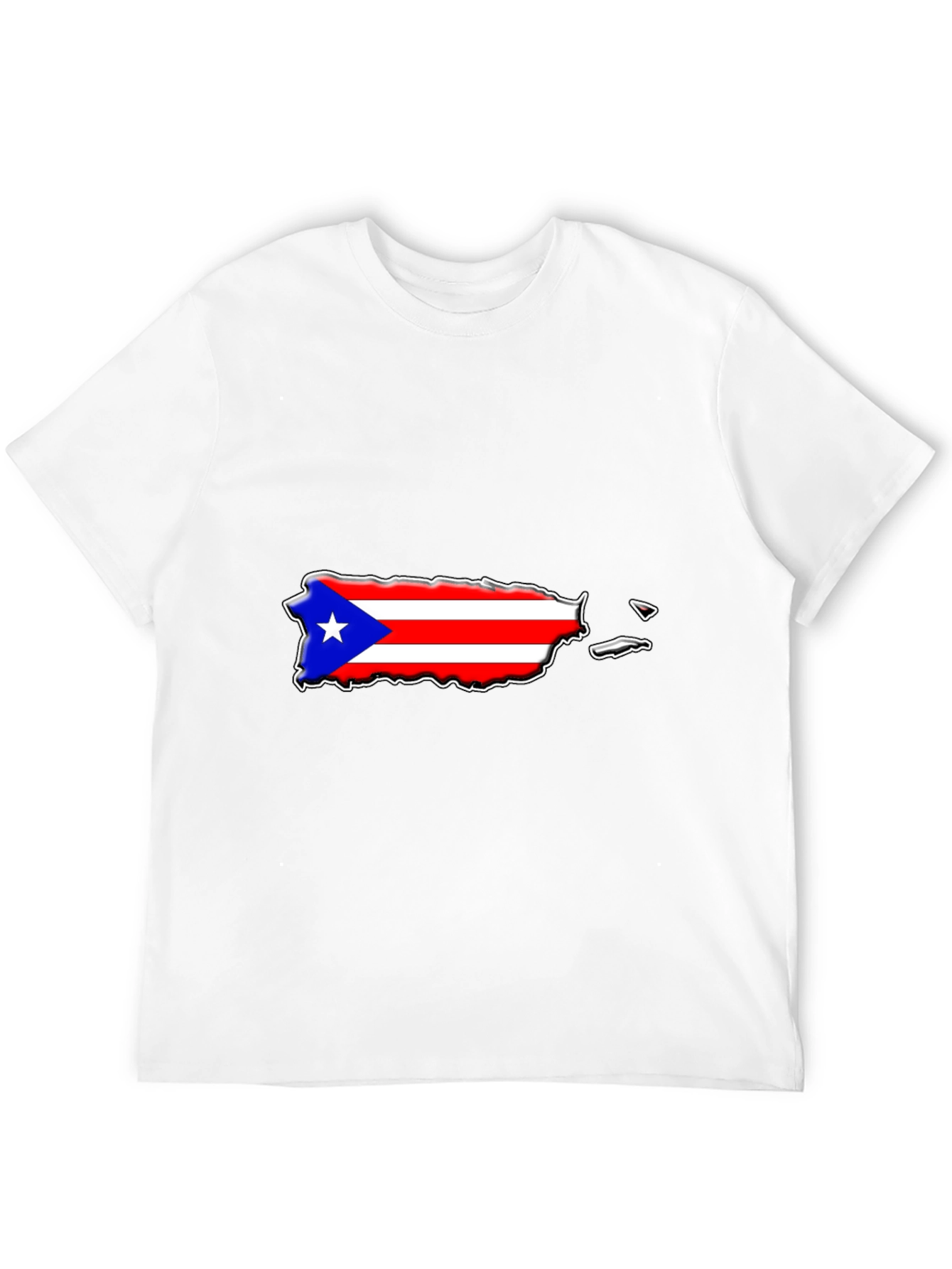 Puerto Rico Flag Map T-Shirt Black