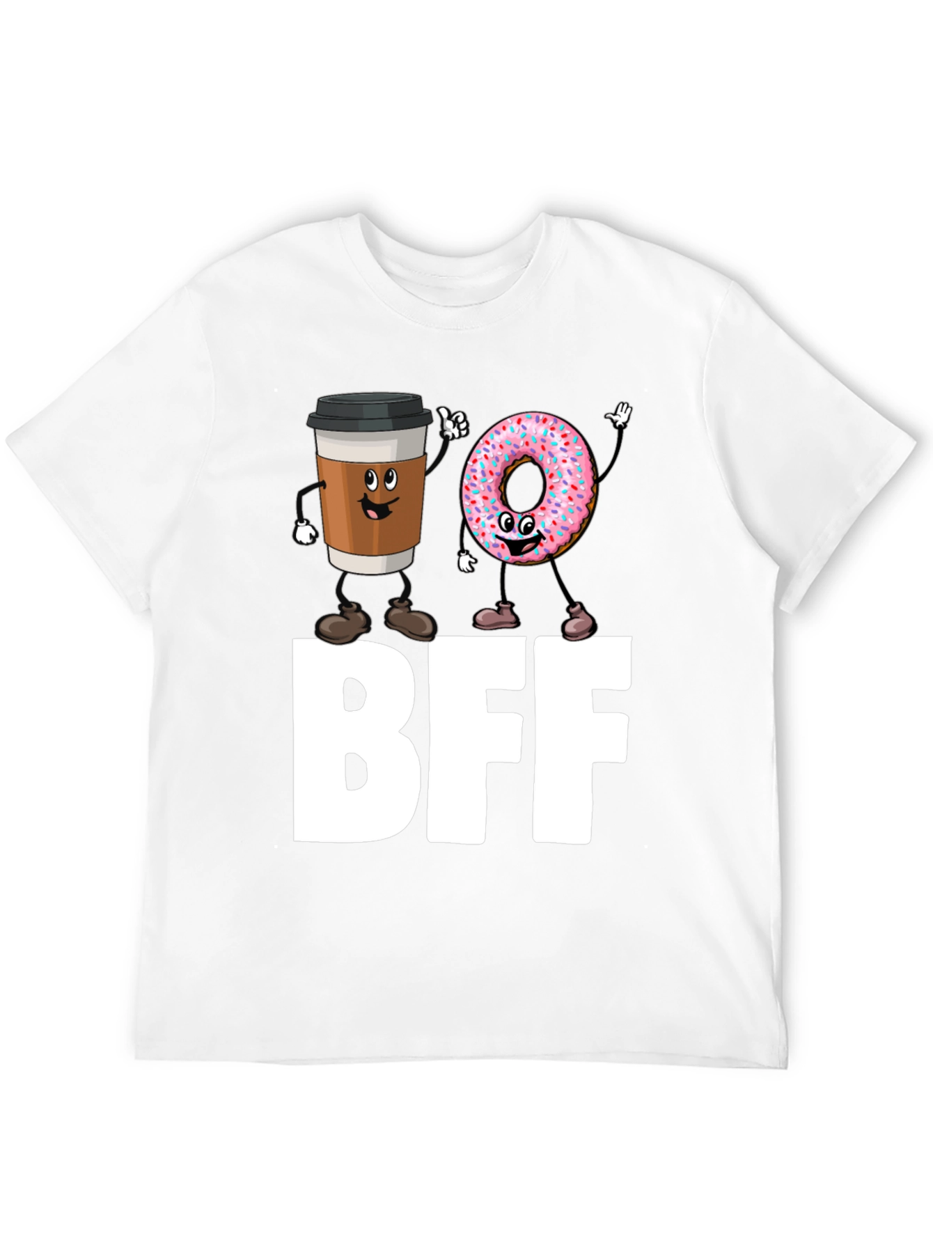 BFF Coffee & Donut Best Friends Black T-Shirt