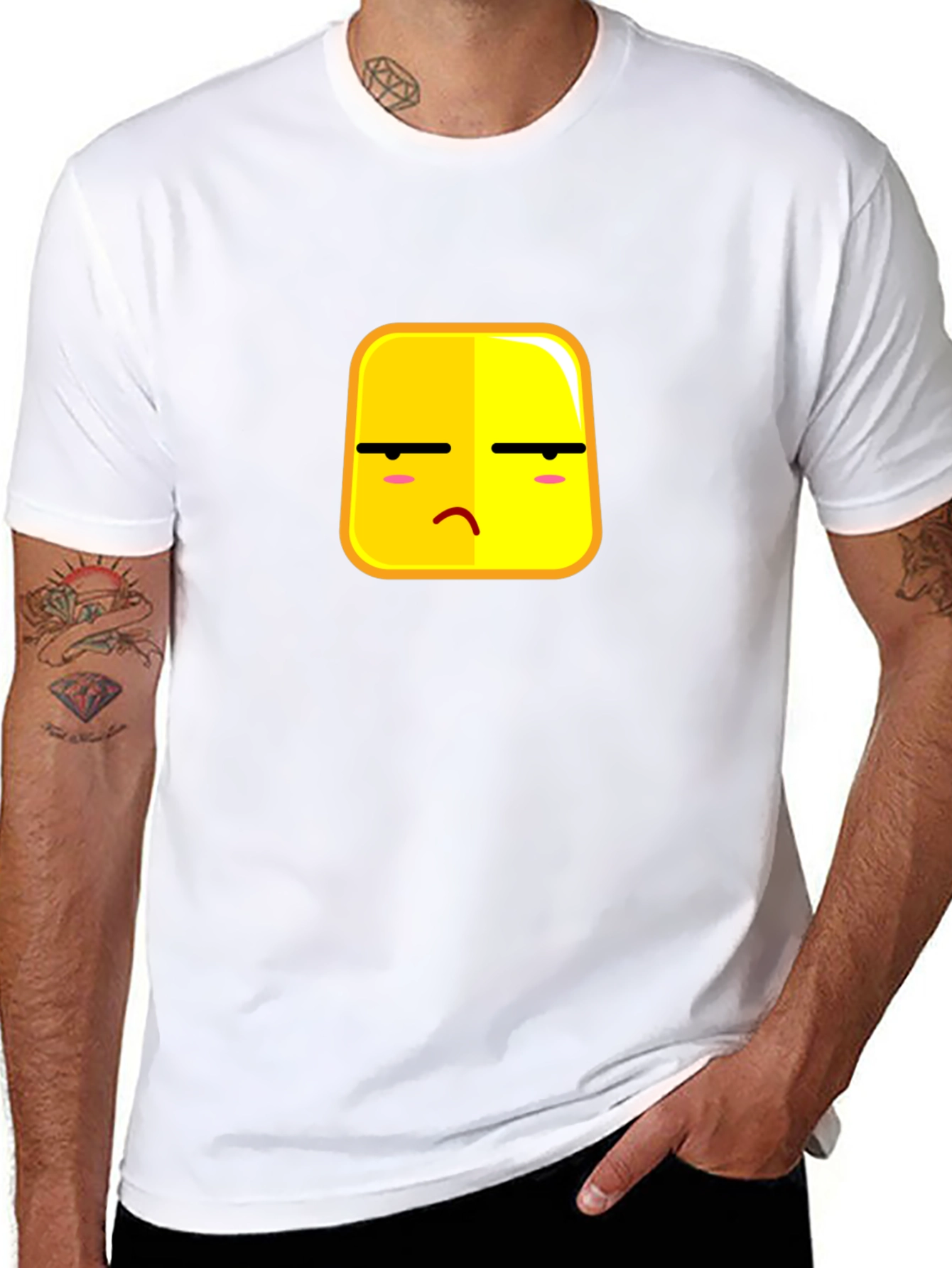 Bored Emoji Graphic Black T-Shirt