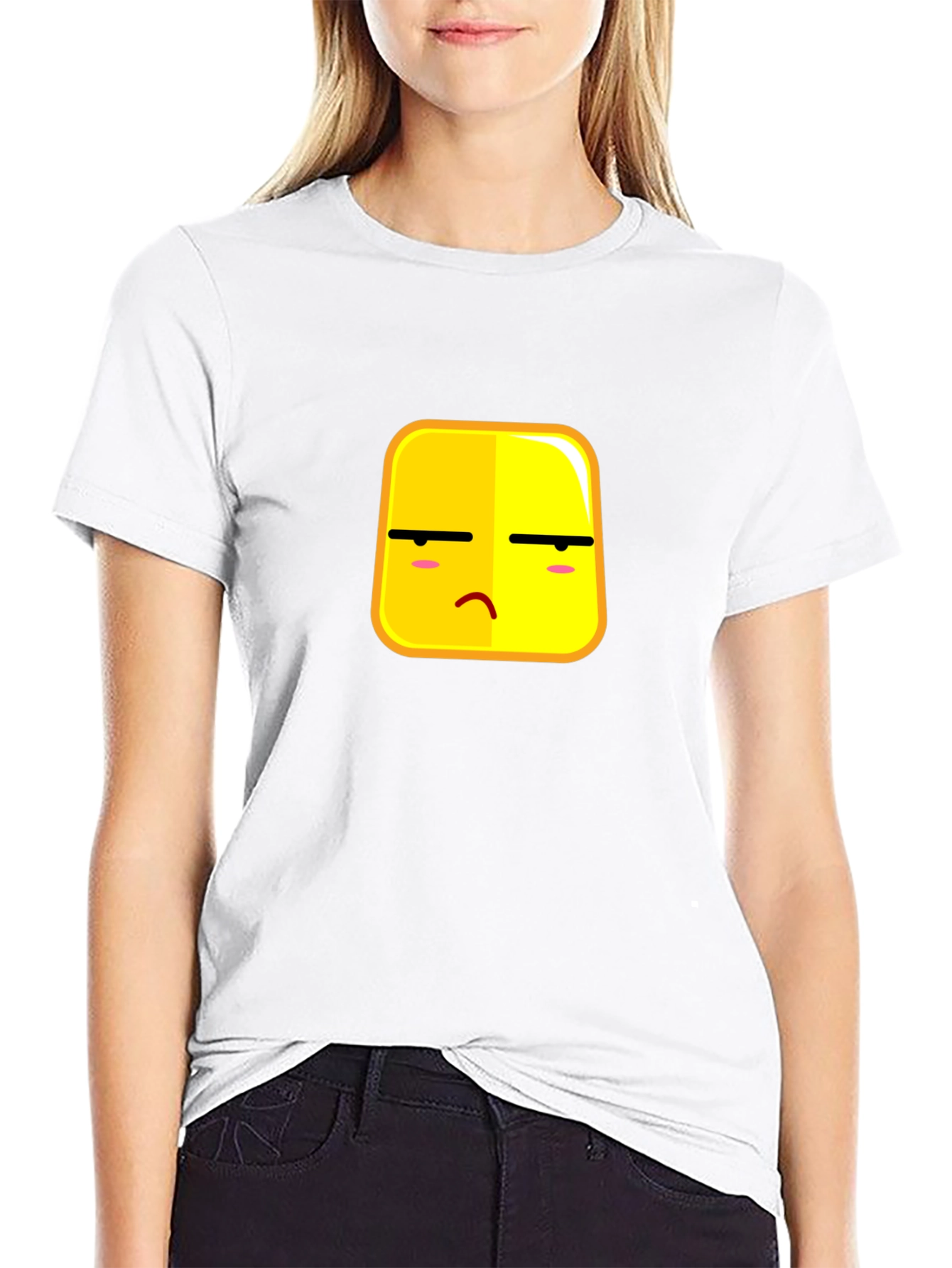 Bored Emoji Graphic Black T-Shirt