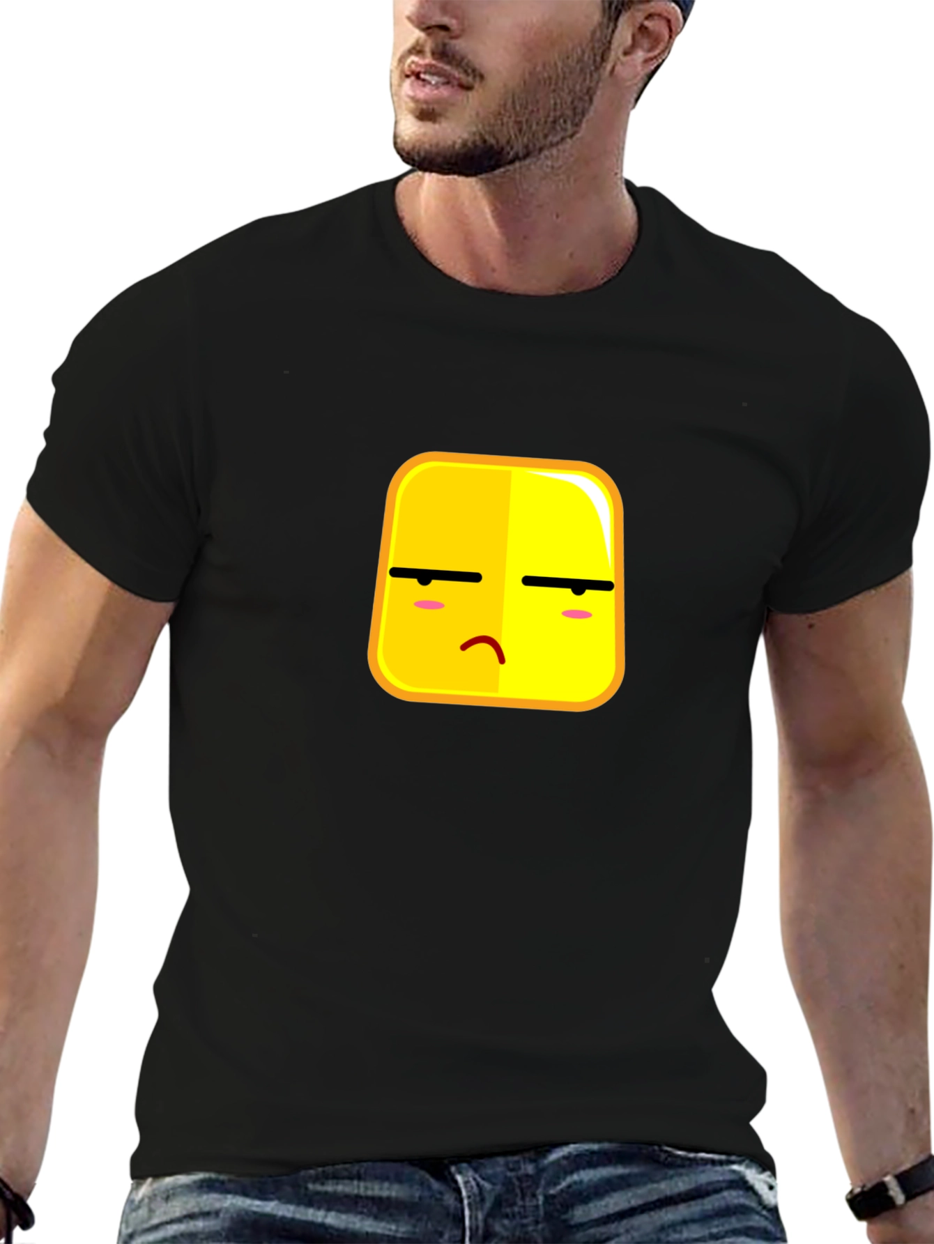 Bored Emoji Graphic Black T-Shirt