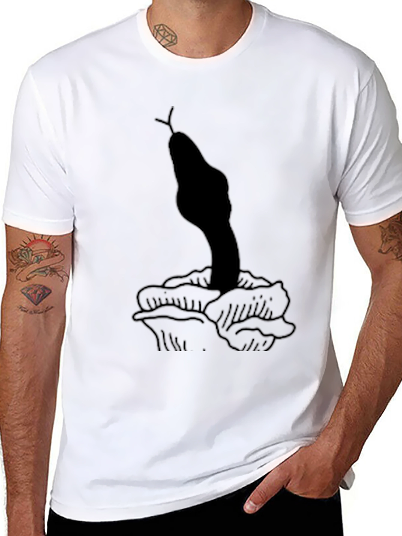 Snake & Rose Graphic T-Shirt - Classic Black