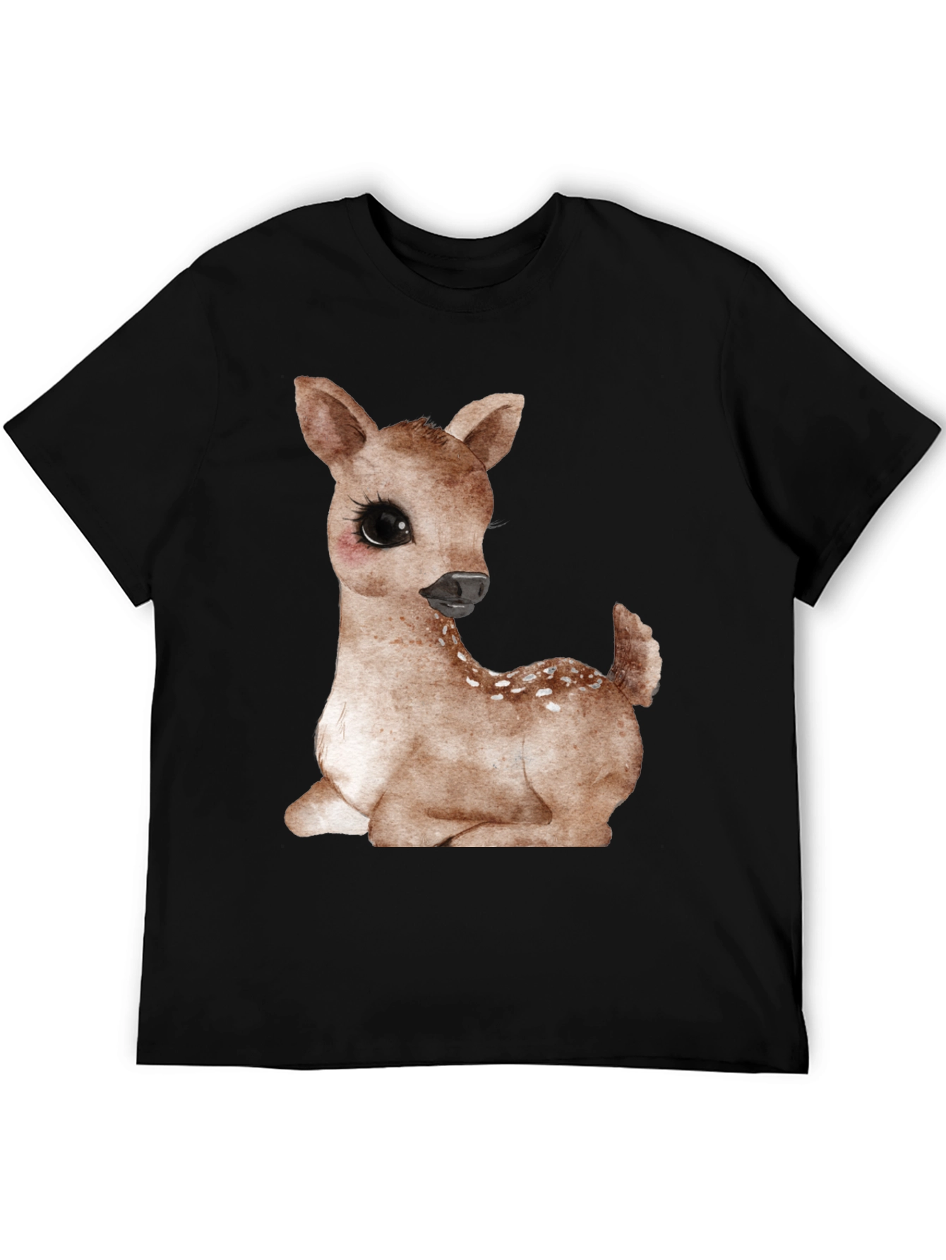 Cute Deer Graphic Tee - Unisex Black T-Shirt