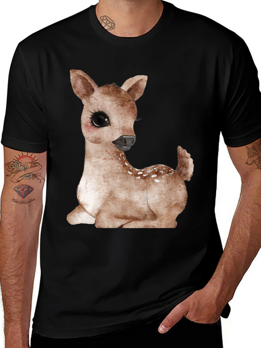 Cute Deer Graphic Tee - Unisex Black T-Shirt