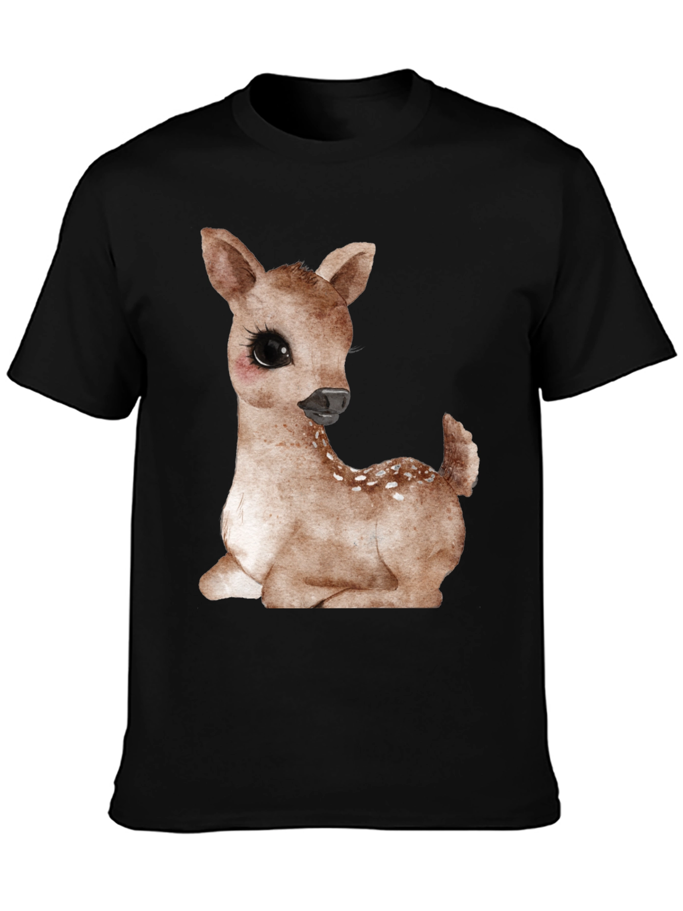 Cute Deer Graphic Tee - Unisex Black T-Shirt