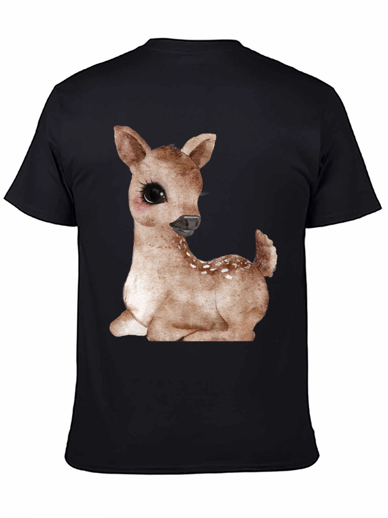 Cute Deer Graphic Tee - Unisex Black T-Shirt
