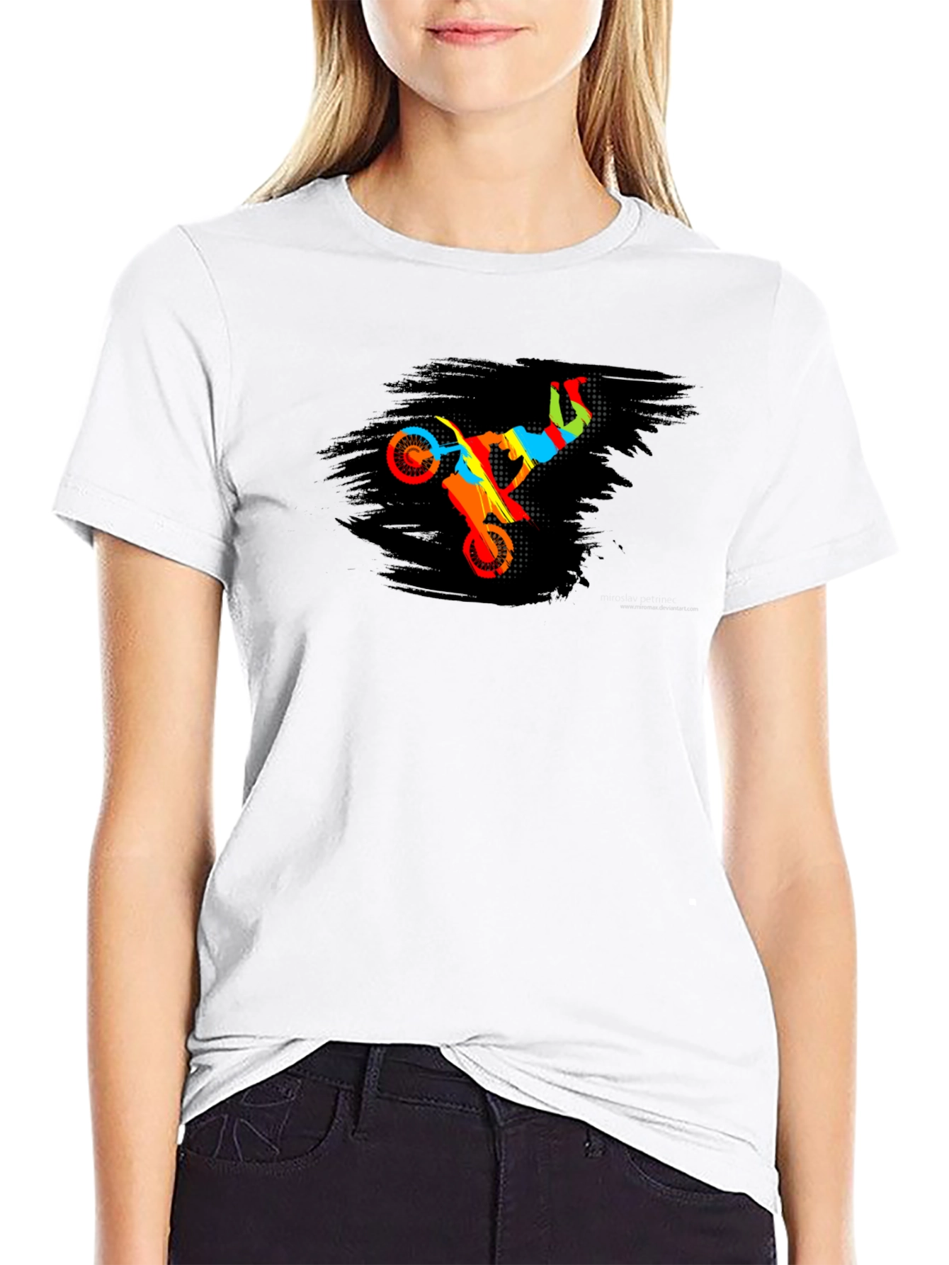 Motocross Rider Graphic Black T-Shirt
