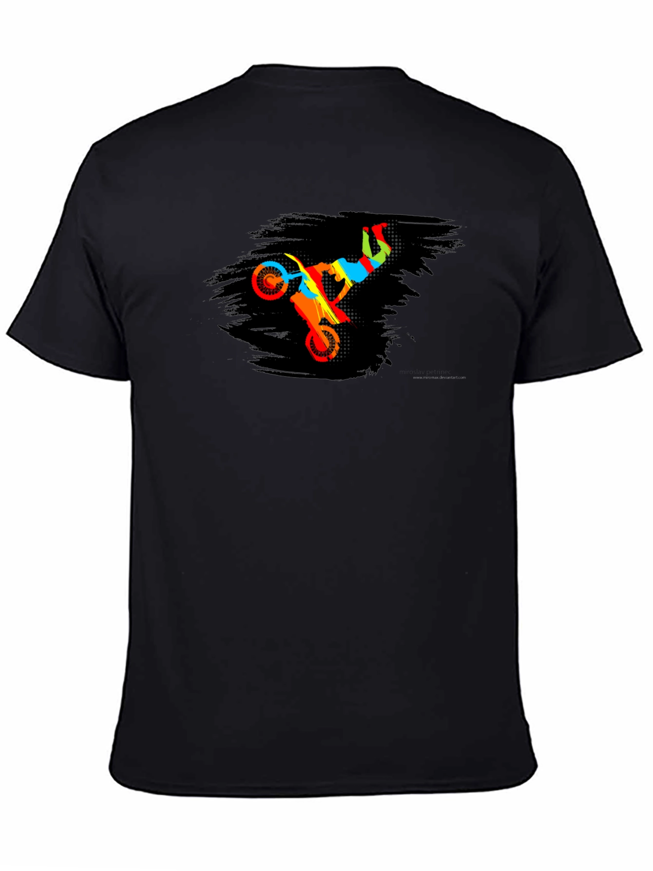 Motocross Rider Graphic Black T-Shirt