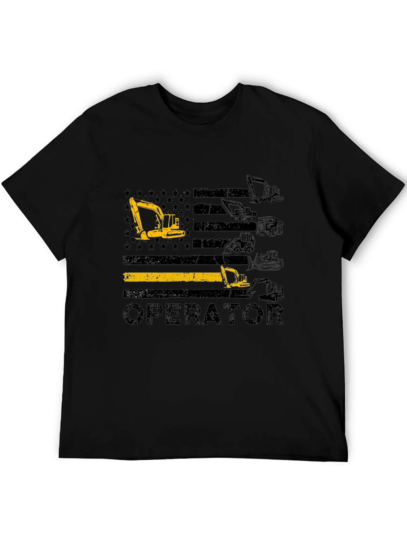 Operator T-Shirt: Heavy Equipment Flag Design