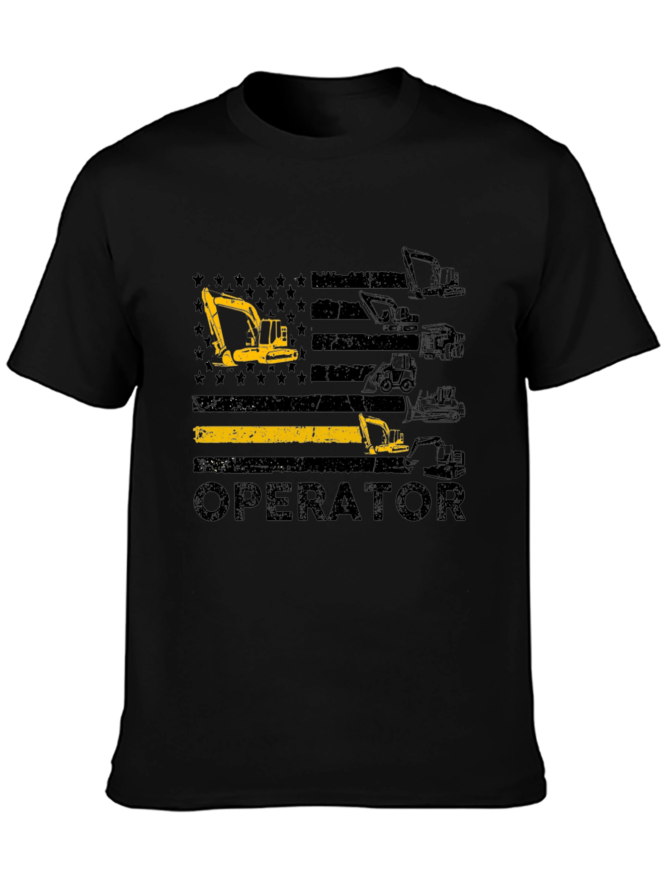 Operator T-Shirt: Heavy Equipment Flag Design