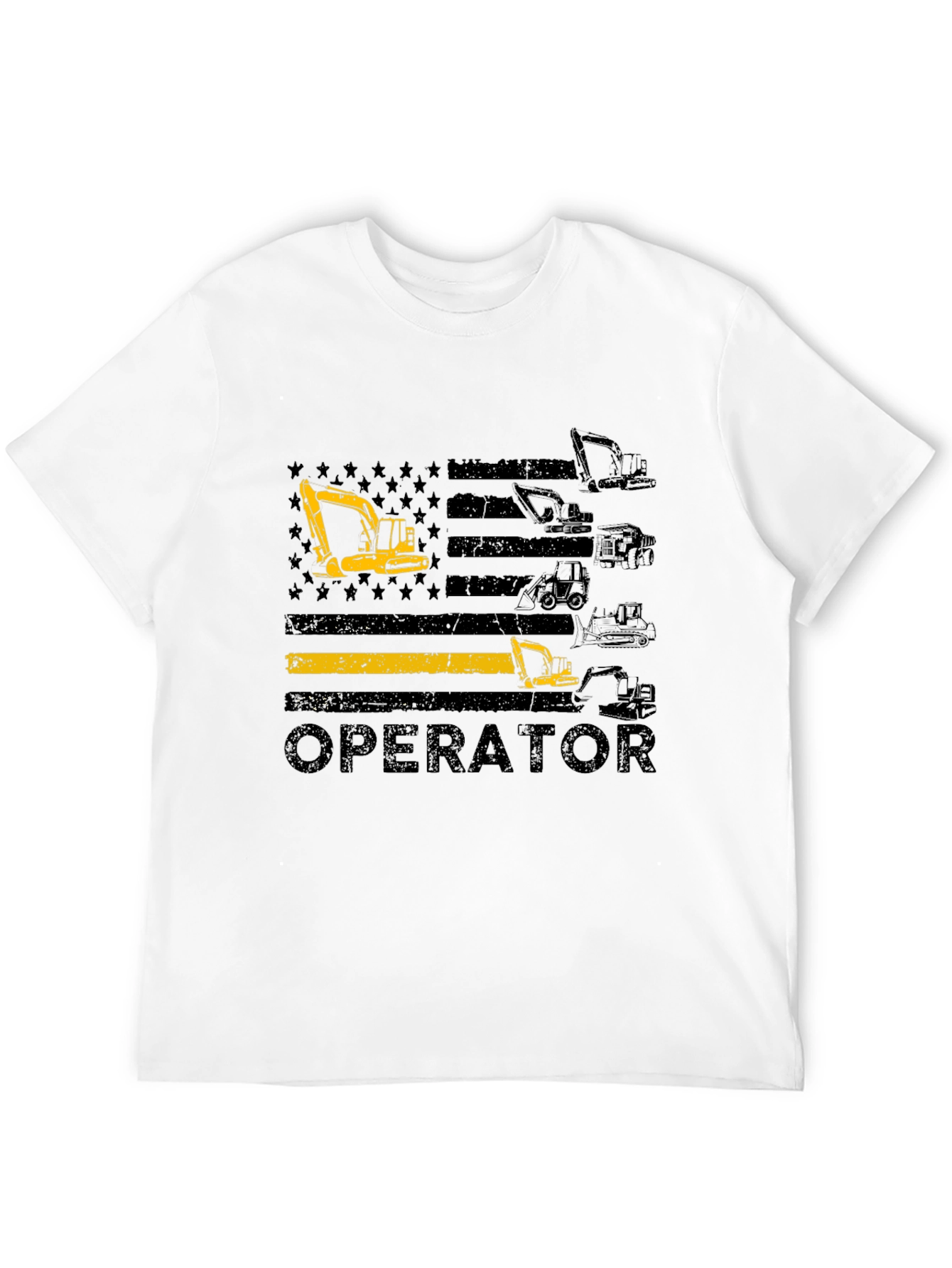Operator T-Shirt: Heavy Equipment Flag Design