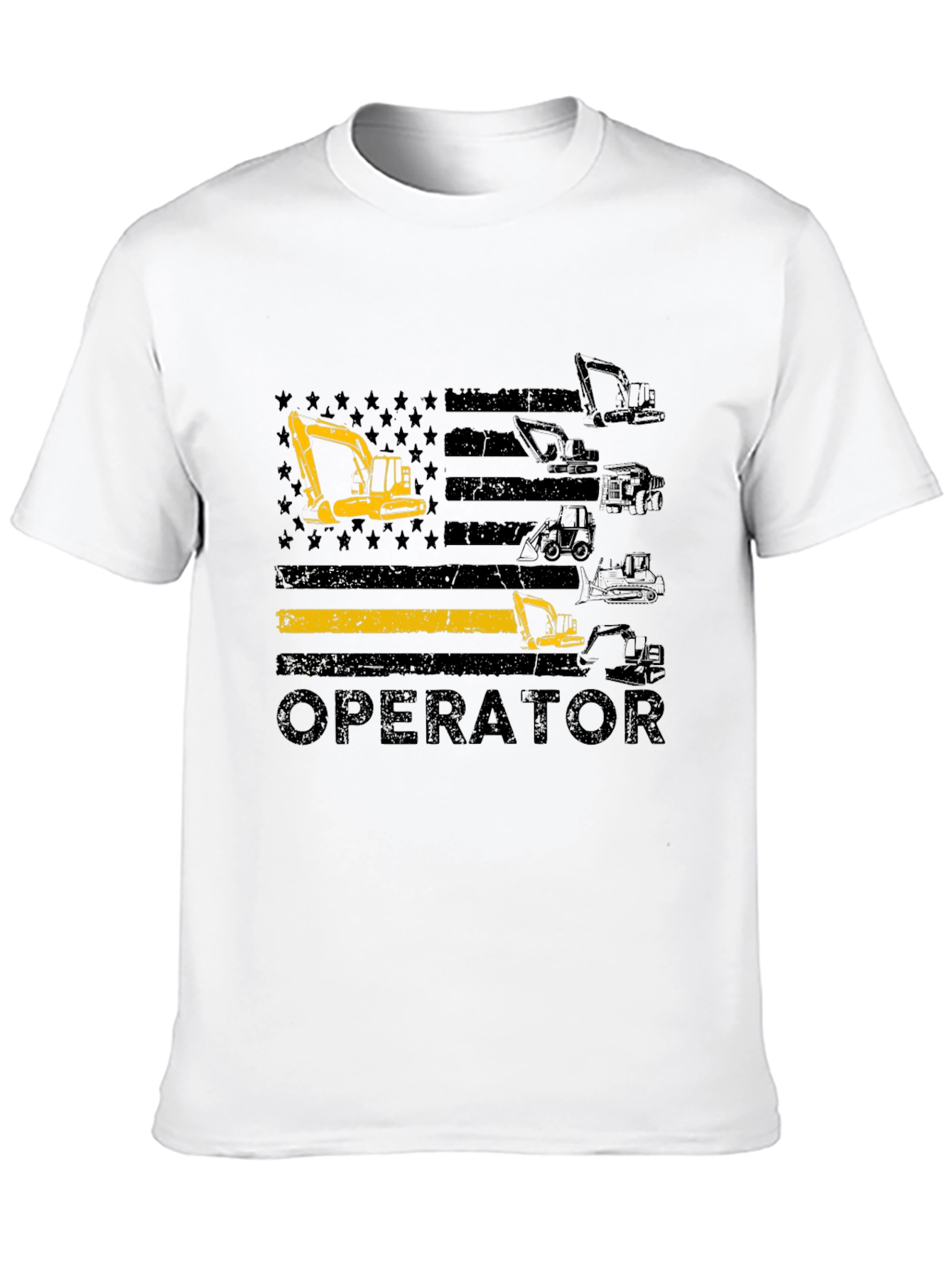 Operator T-Shirt: Heavy Equipment Flag Design