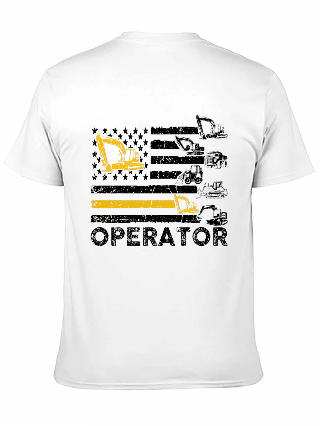 Operator T-Shirt: Heavy Equipment Flag Design