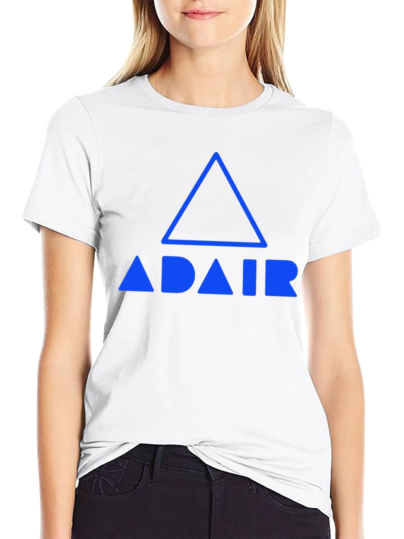Adair Blue Logo Graphic Tee - Black Cotton Blend