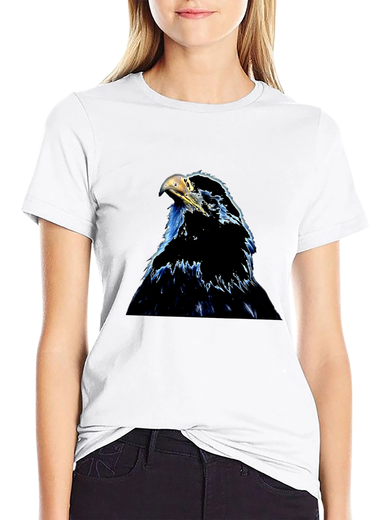 Eagle Graphic Print Black T-Shirt