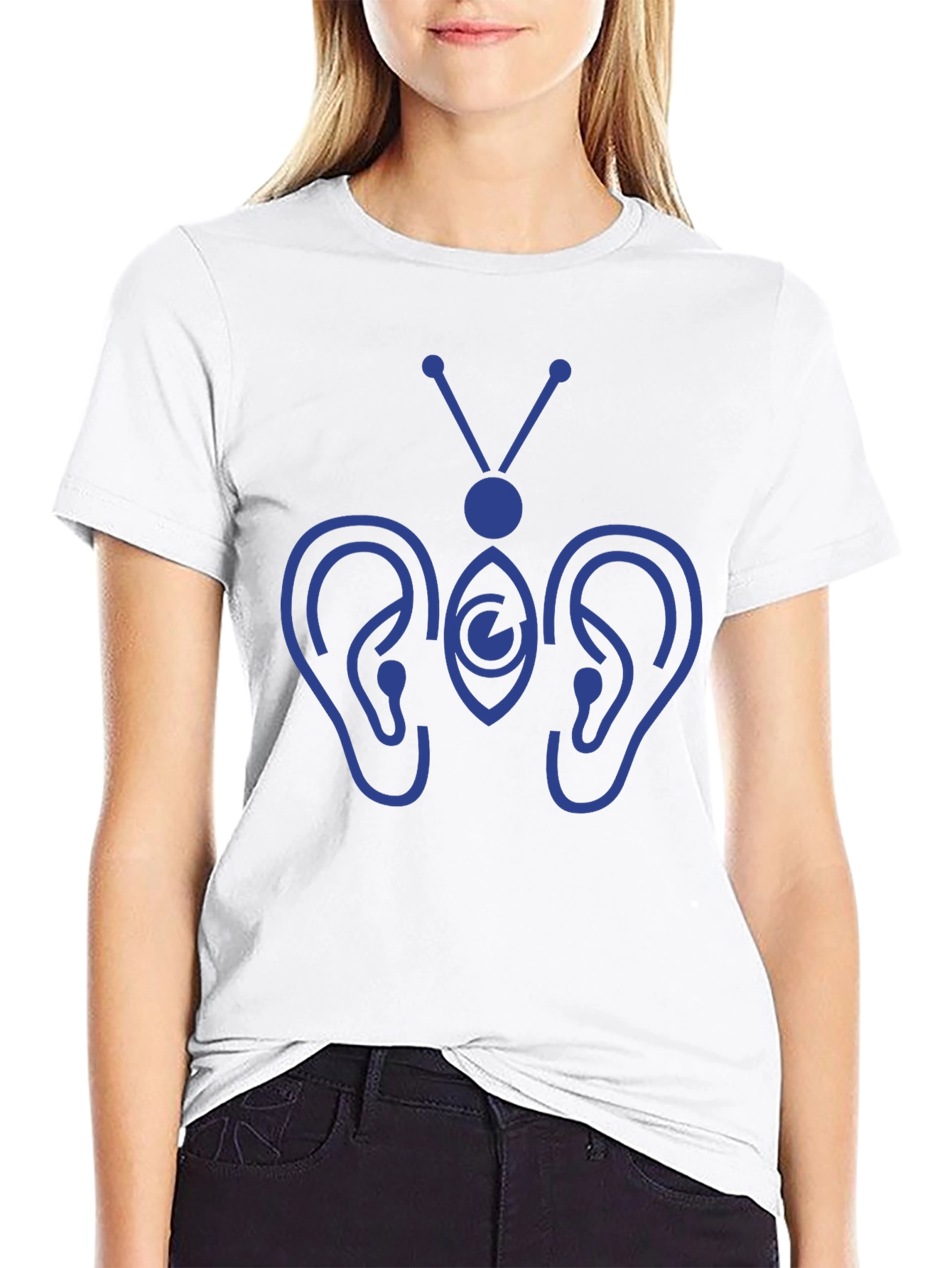 Hearing Butterfly Graphic Tee - Black