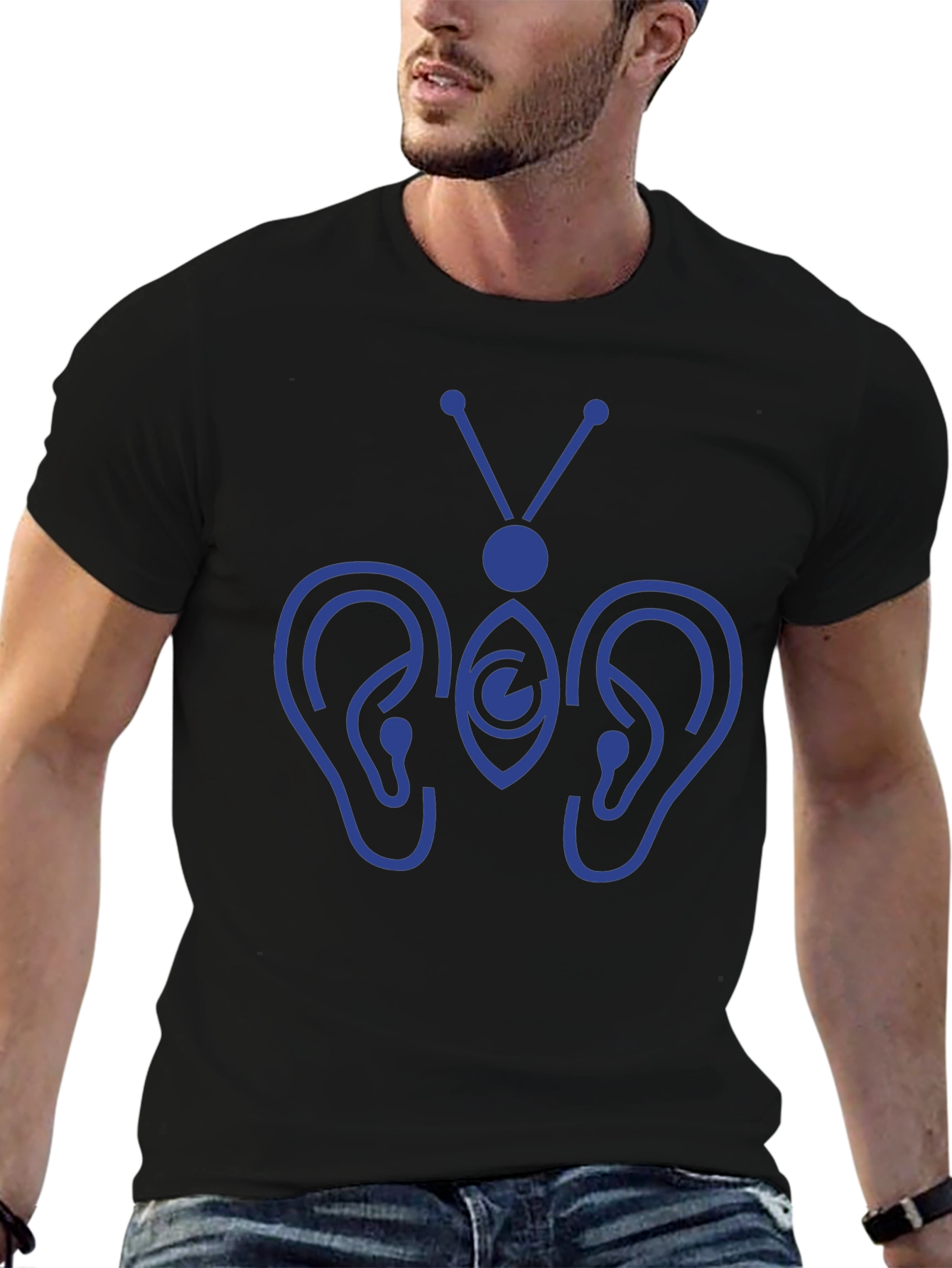 Hearing Butterfly Graphic Tee - Black