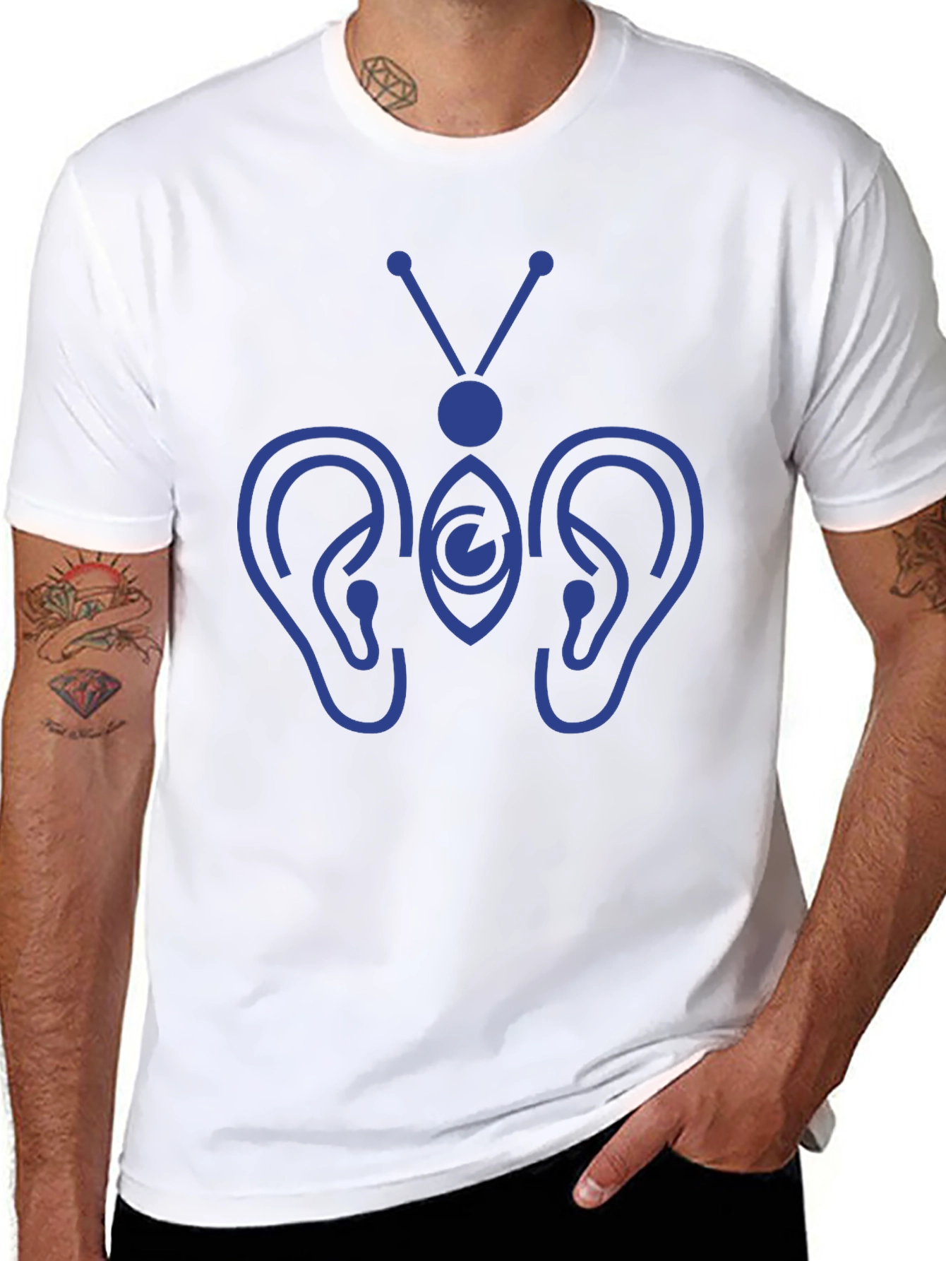 Hearing Butterfly Graphic Tee - Black