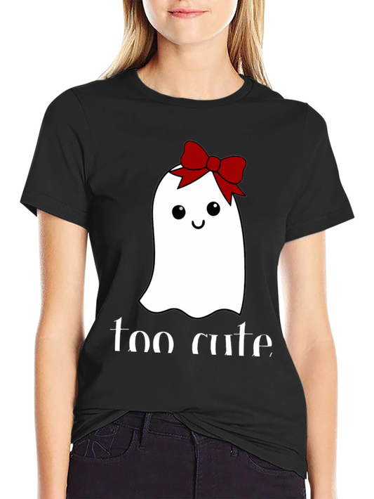 Cute Ghost with Bow T-Shirt - Halloween Tee