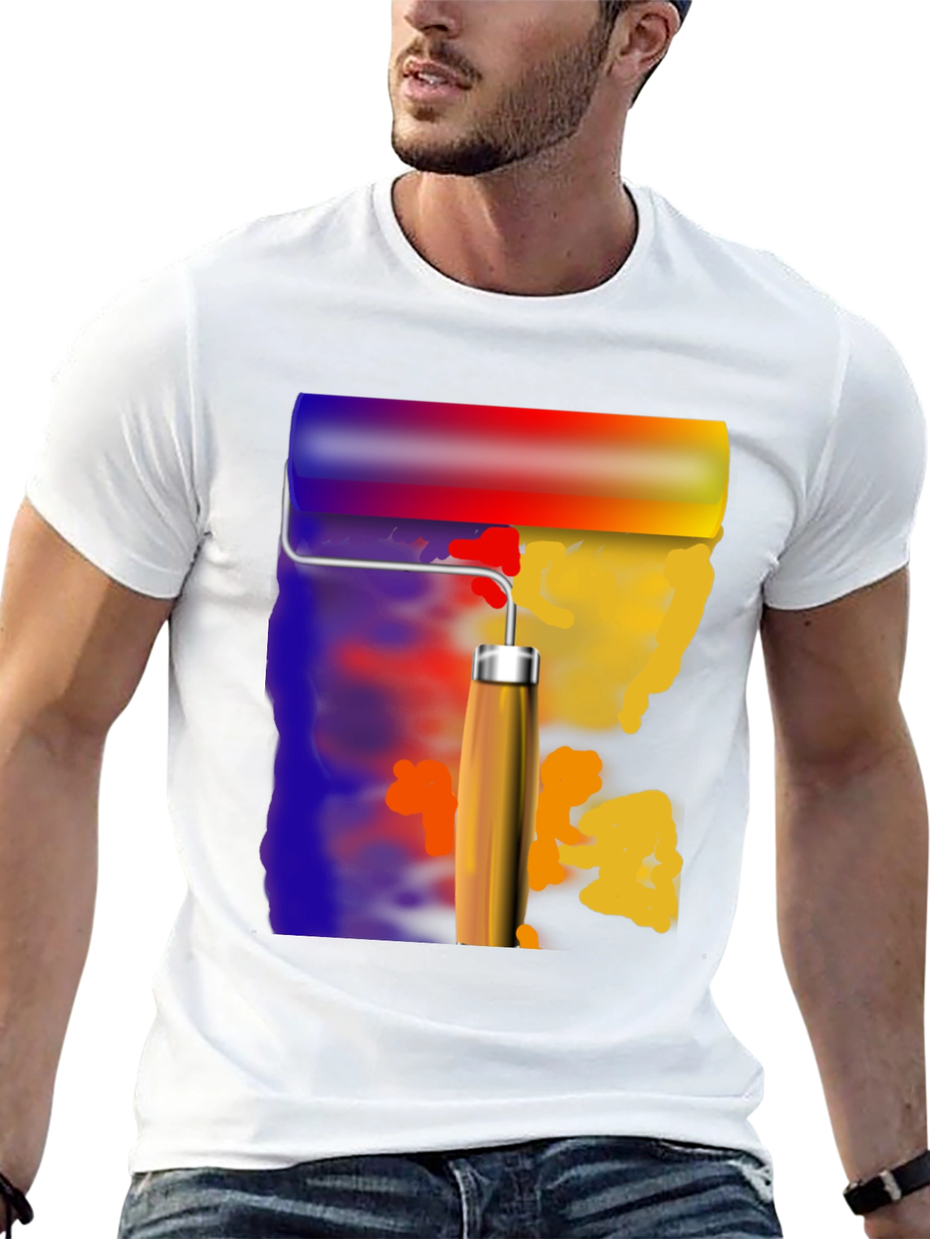 Paint Roller Graphic Tee - Artistic T-Shirt
