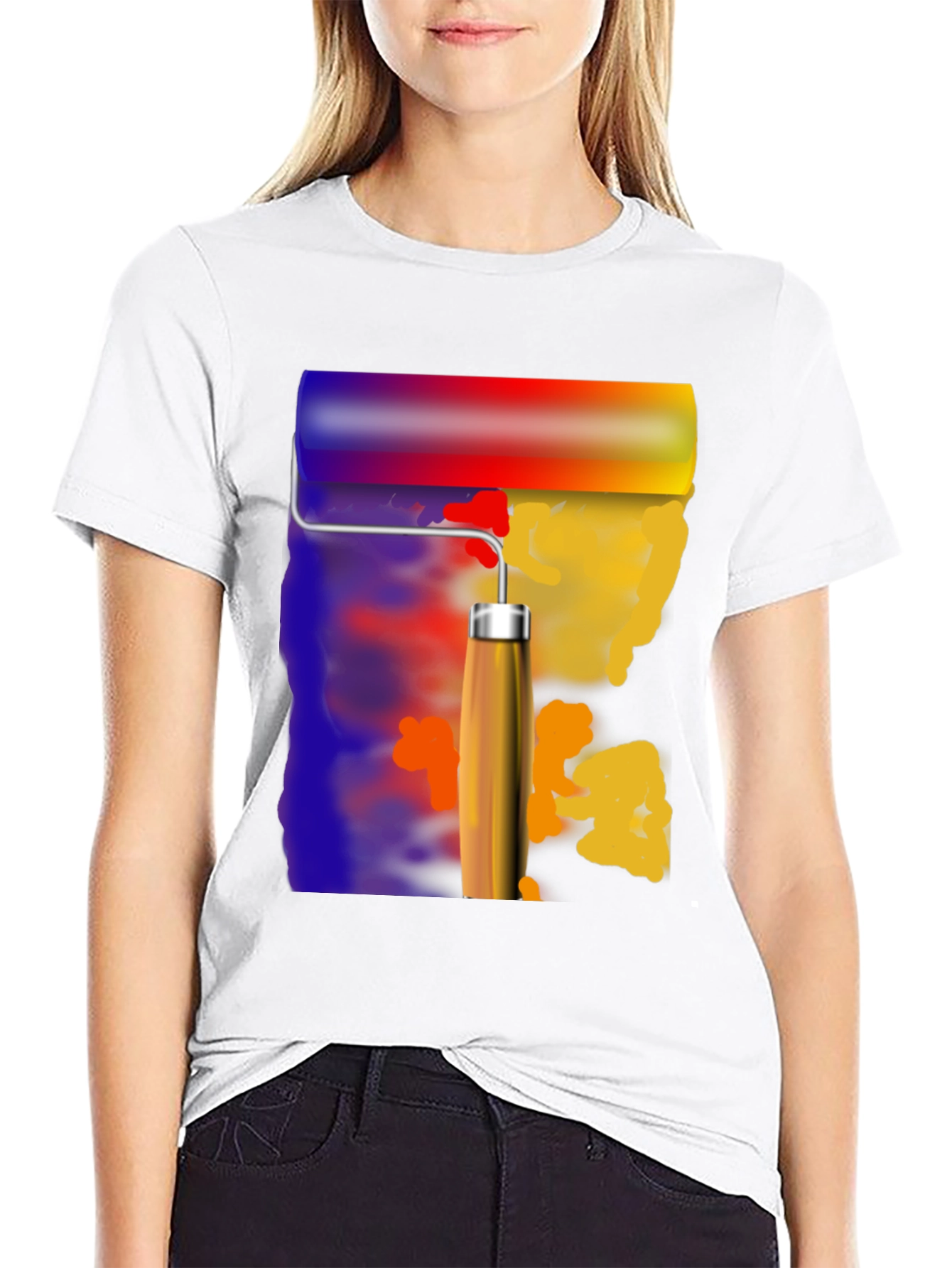 Paint Roller Graphic Tee - Artistic T-Shirt