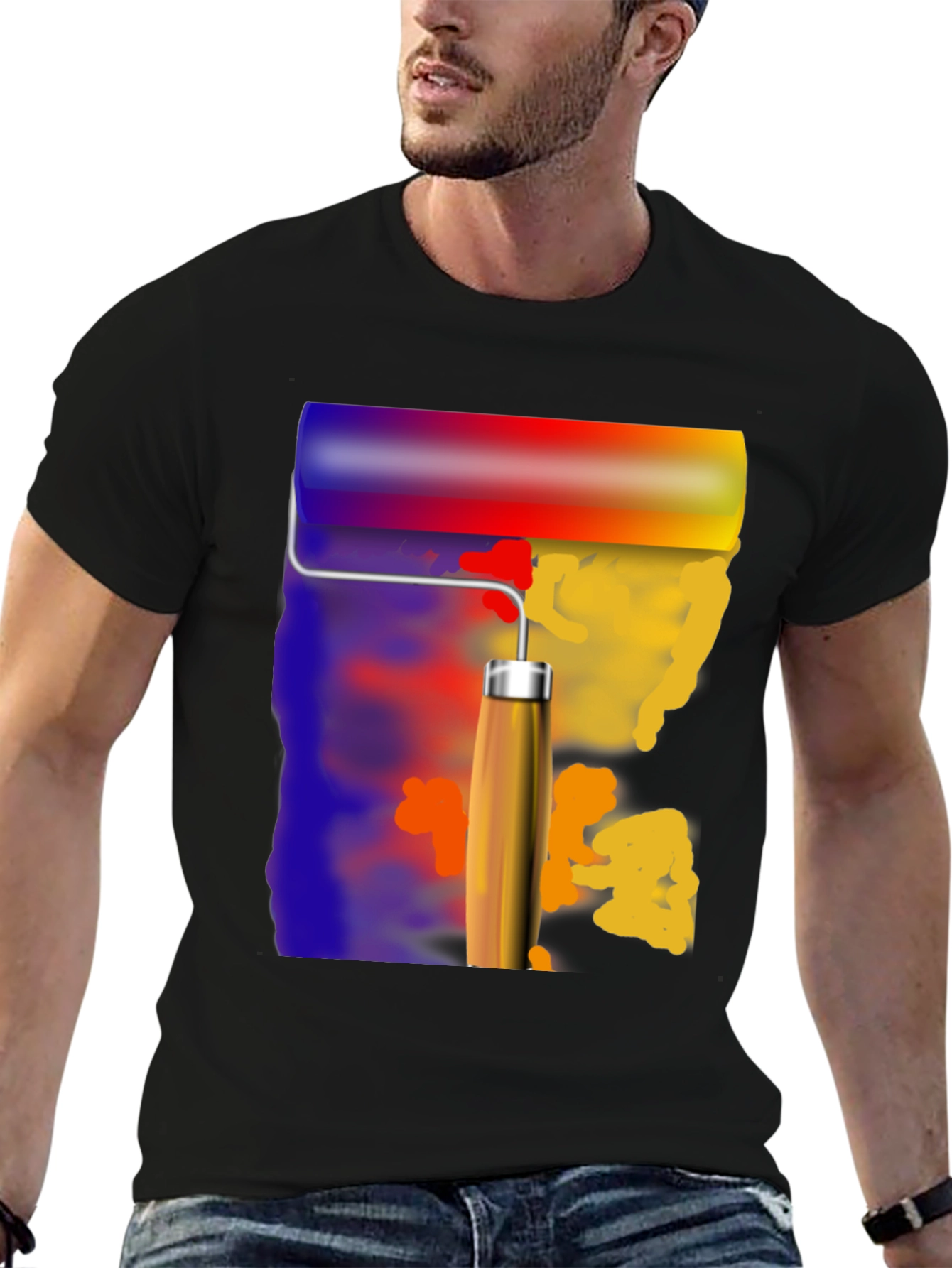 Paint Roller Graphic Tee - Artistic T-Shirt