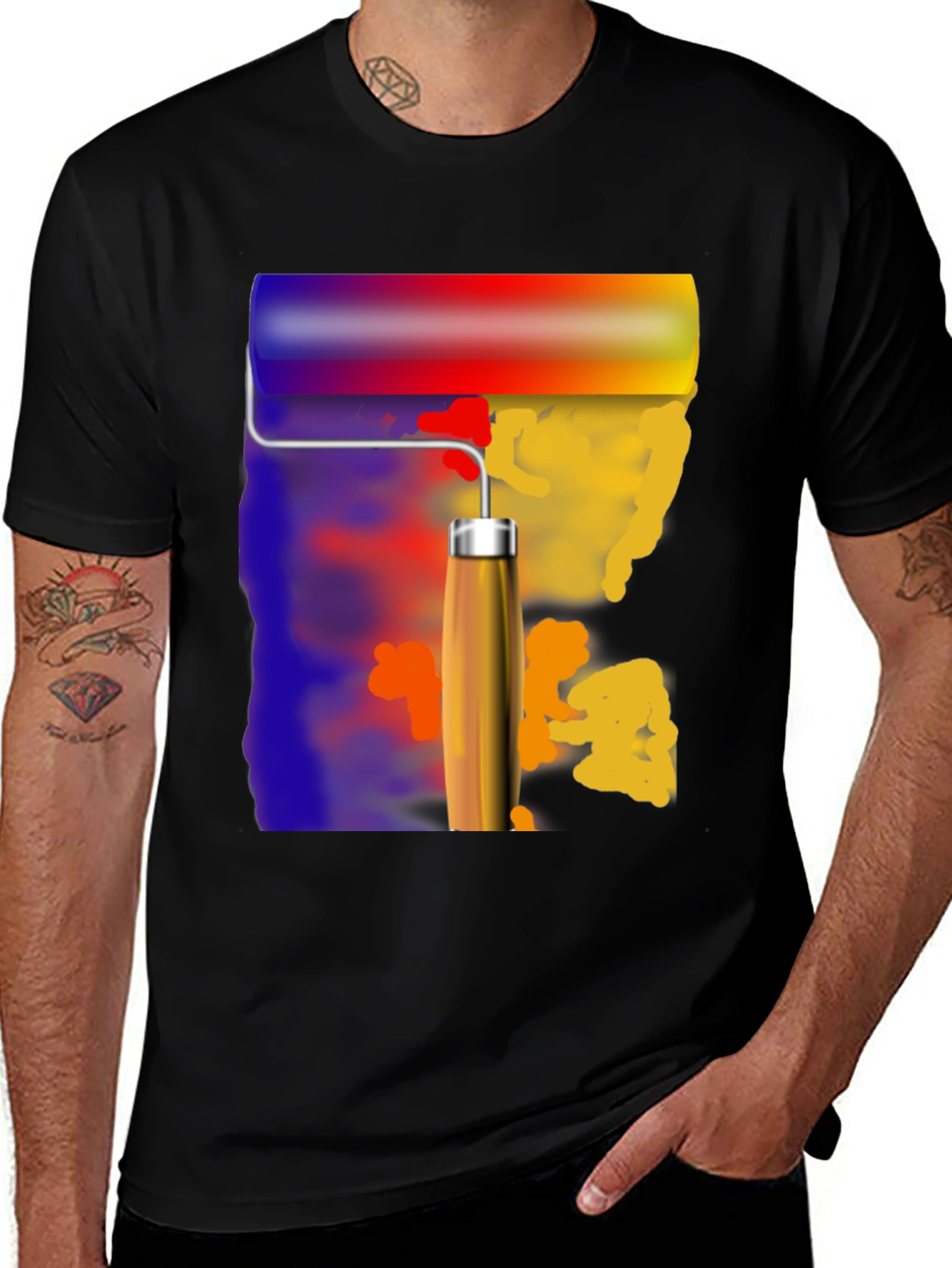 Paint Roller Graphic Tee - Artistic T-Shirt