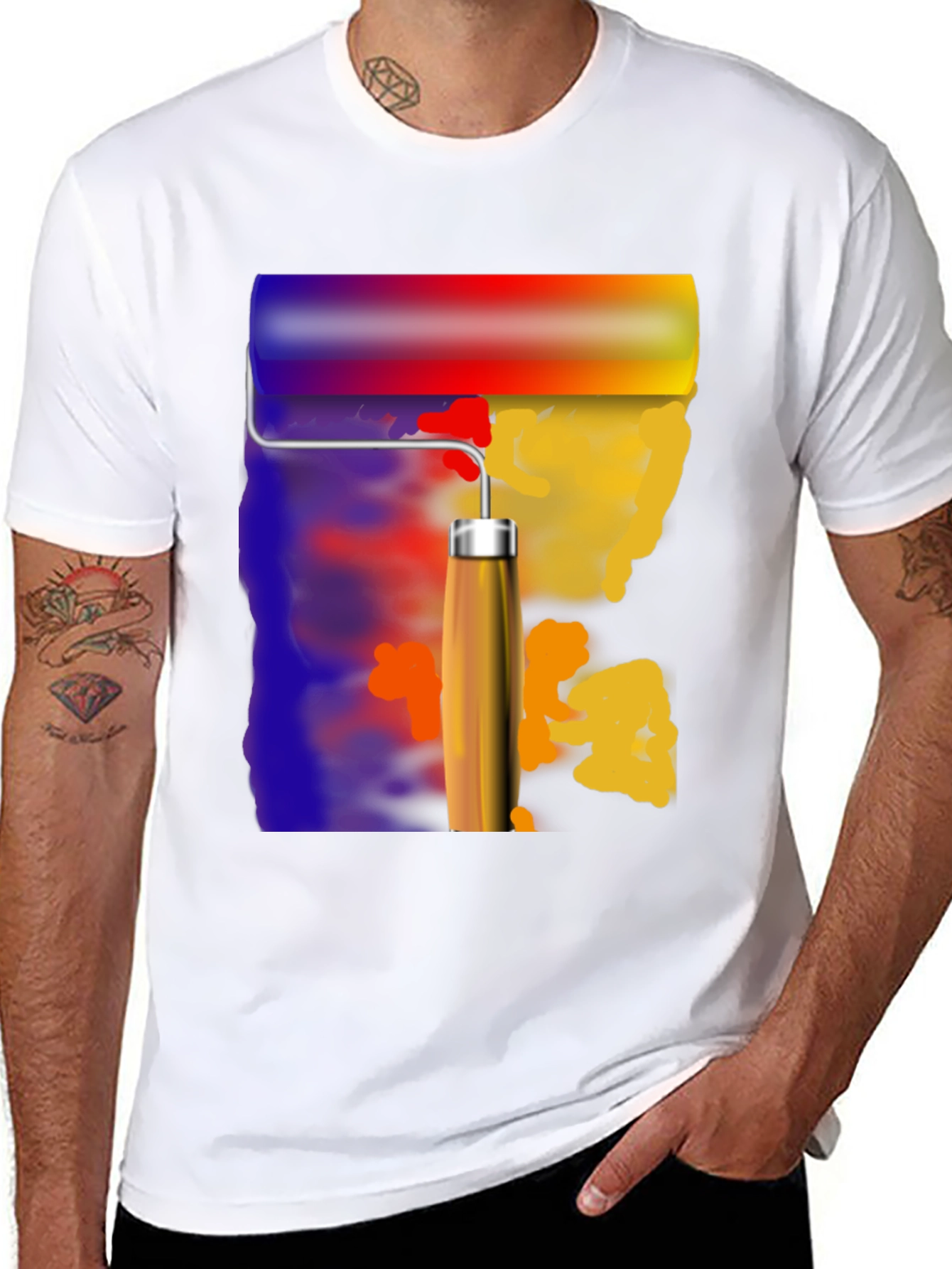 Paint Roller Graphic Tee - Artistic T-Shirt