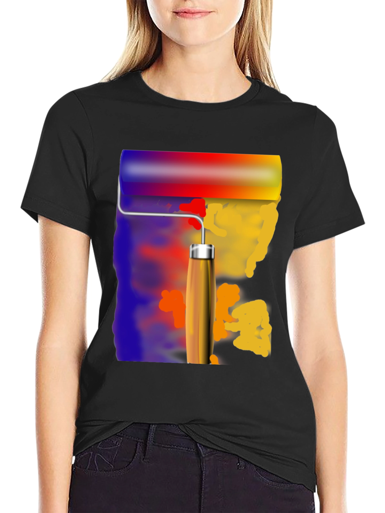 Paint Roller Graphic Tee - Artistic T-Shirt