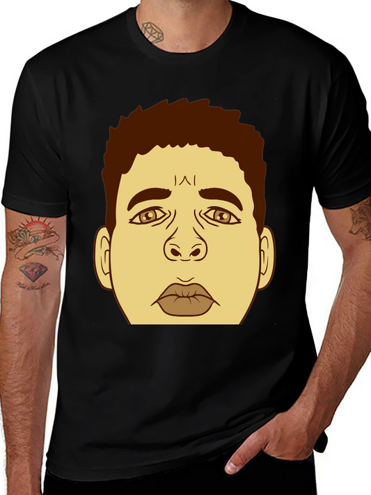 Cartoon Face Graphic Black T-Shirt