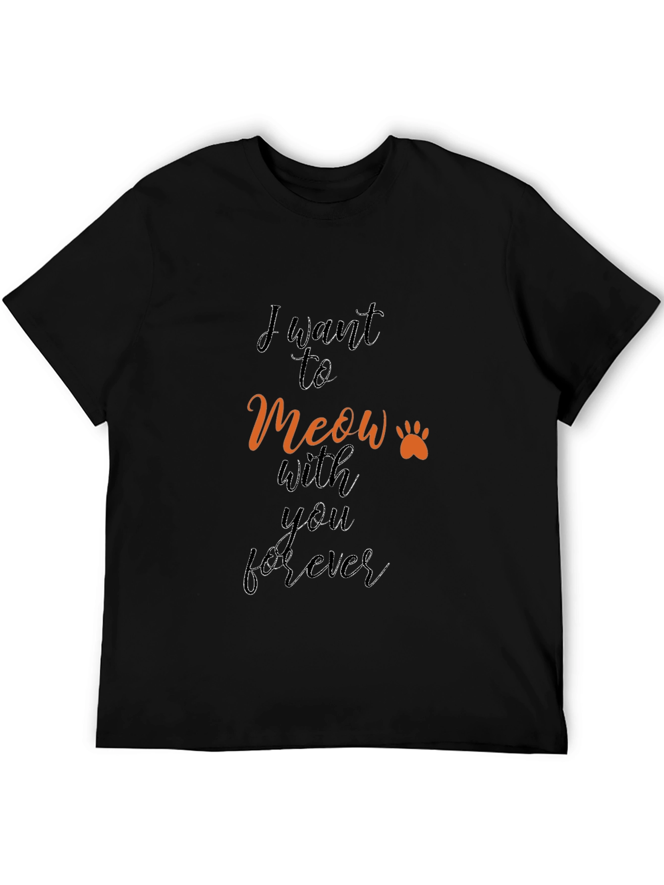 Meow Forever Graphic Tee - Black