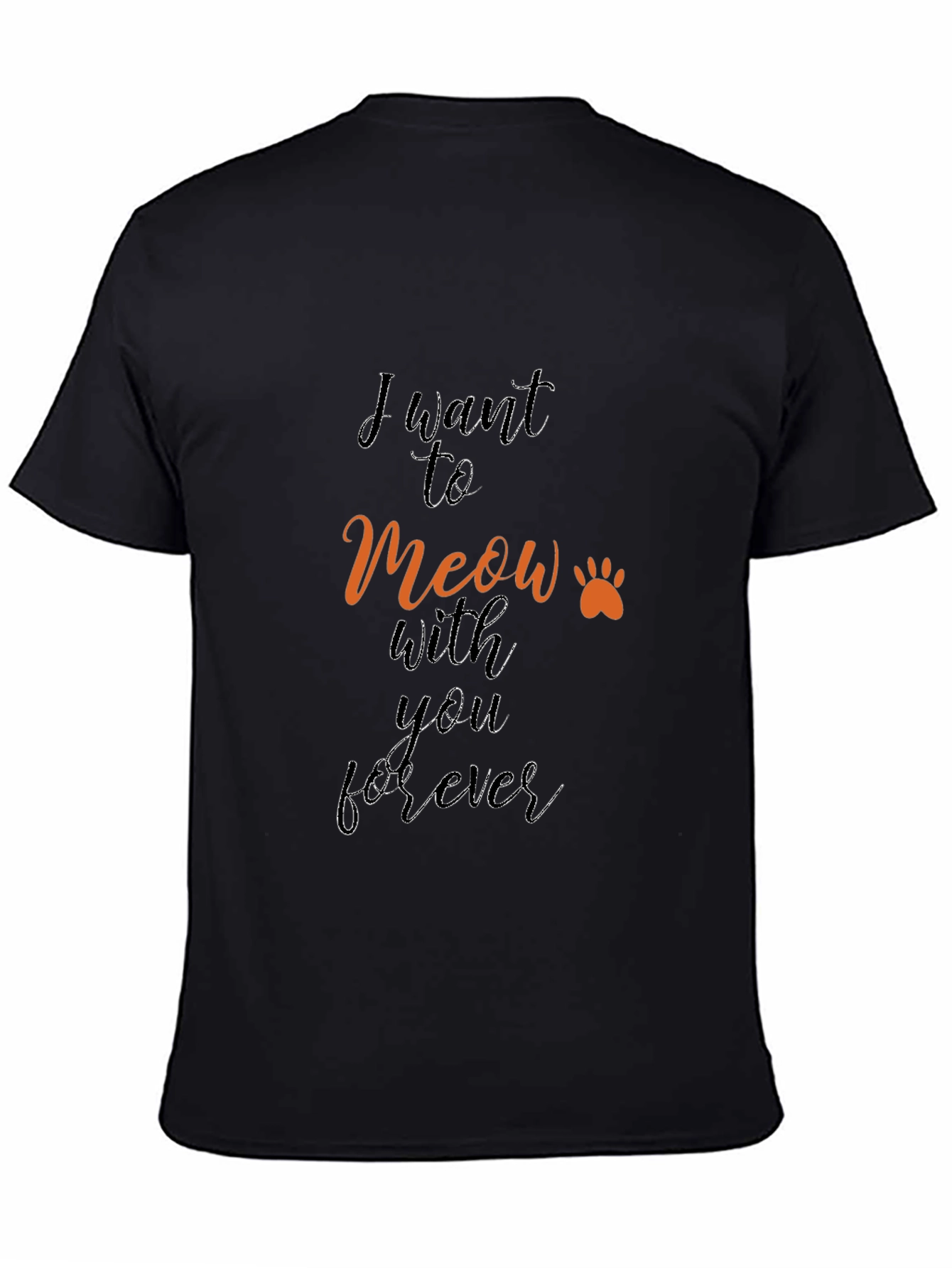 Meow Forever Graphic Tee - Black