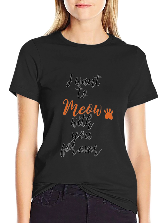 Meow Forever Graphic Tee - Black