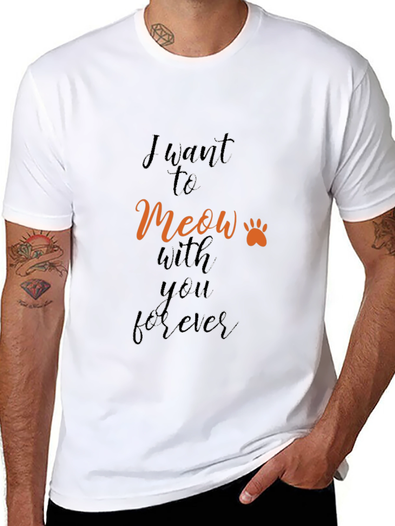 Meow Forever Graphic Tee - Black
