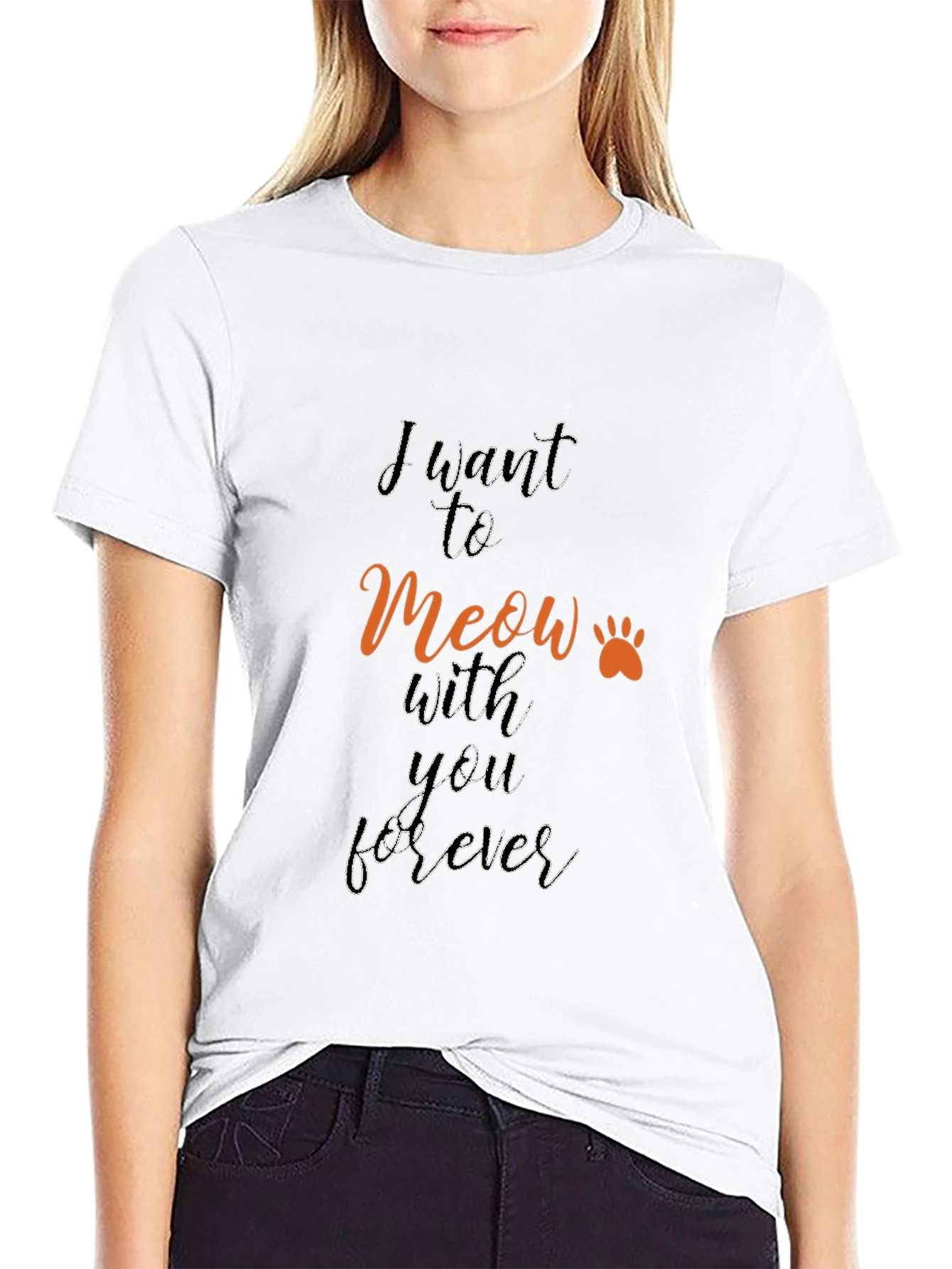 Meow Forever Graphic Tee - Black