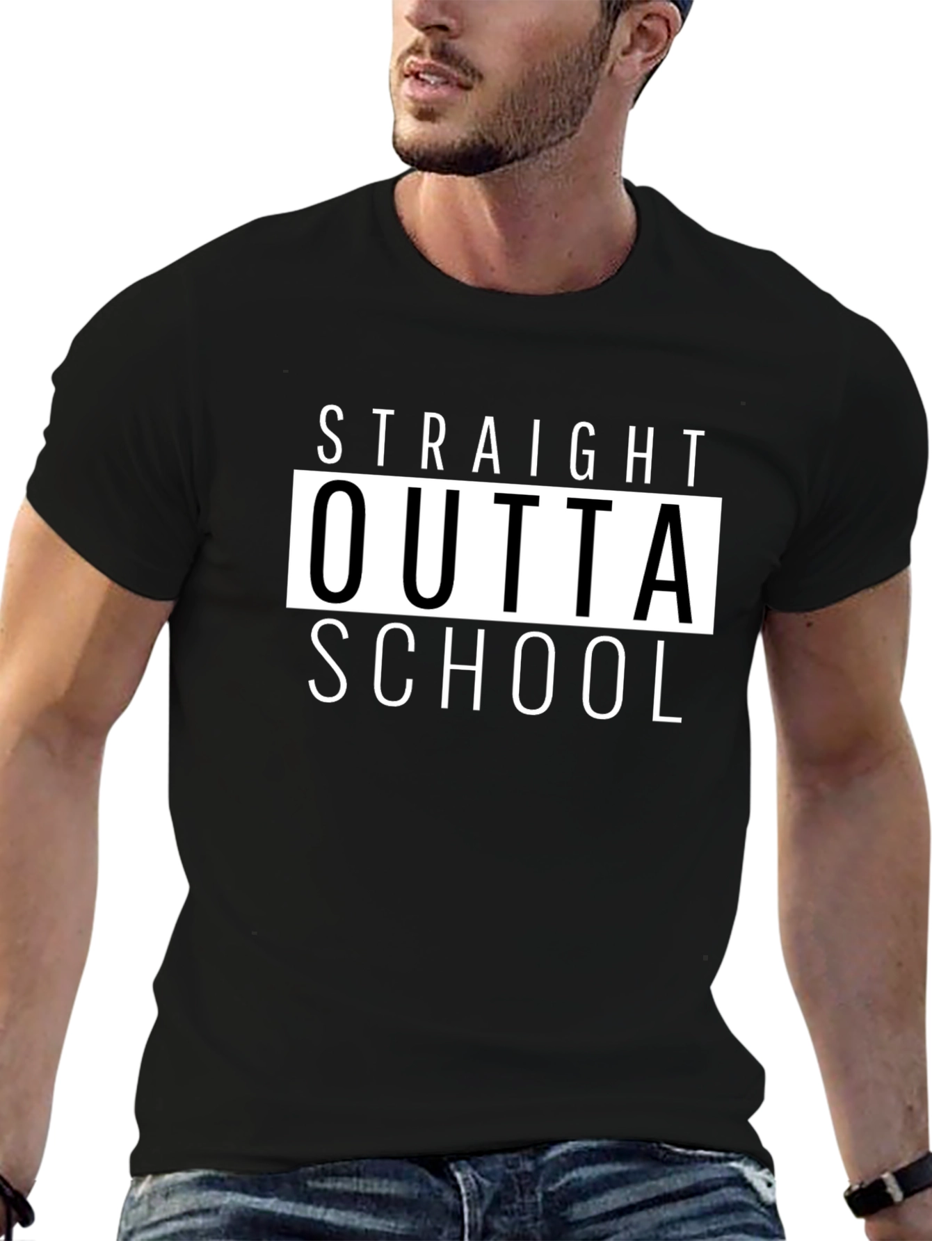 Straight Outta School Black Graphic Tee