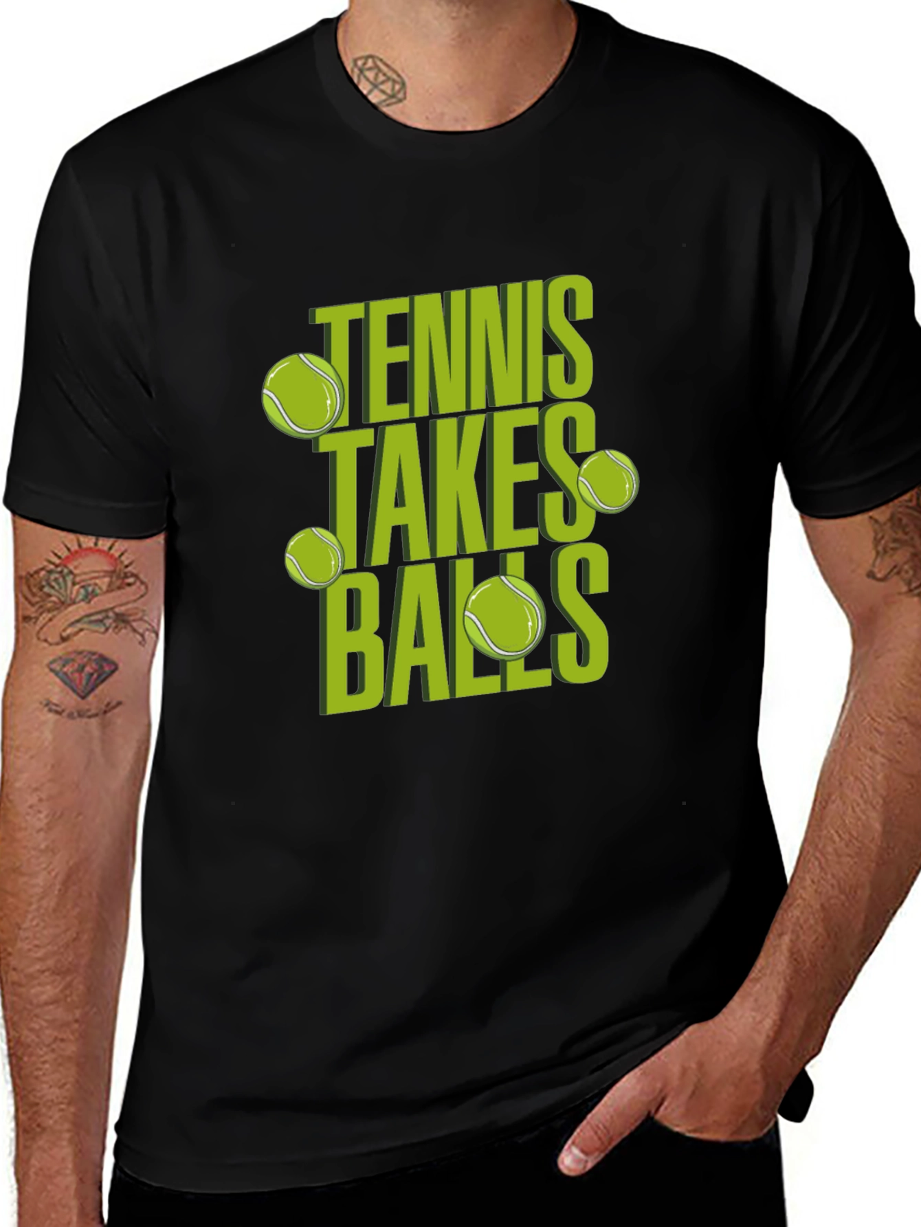 Tennis Takes Balls Graphic Tee - Funny Tennis Shirt