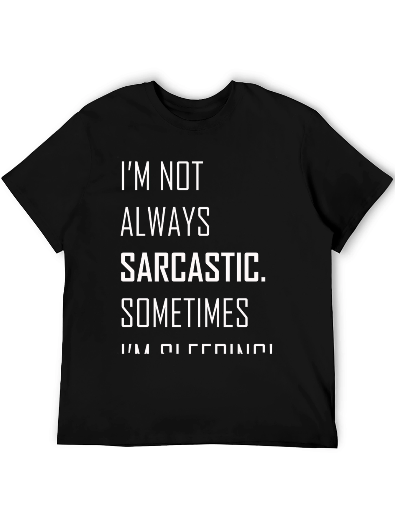 Sarcastic Sleeping Black Graphic T-Shirt