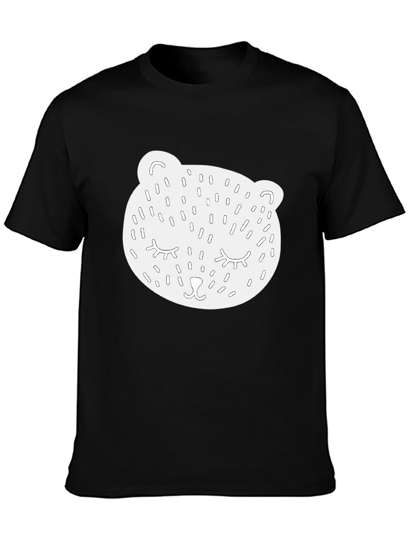 Bear Face Graphic Black Tee