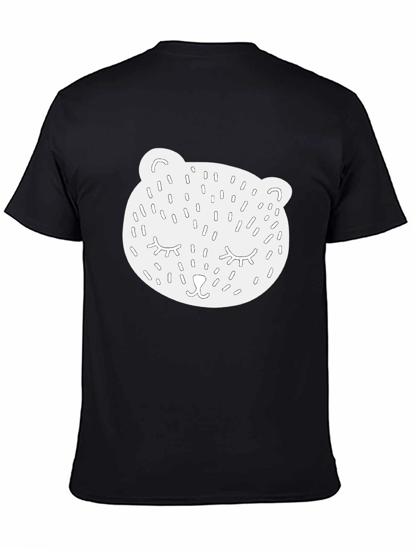 Bear Face Graphic Black Tee