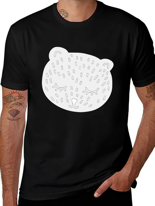 Bear Face Graphic Black Tee