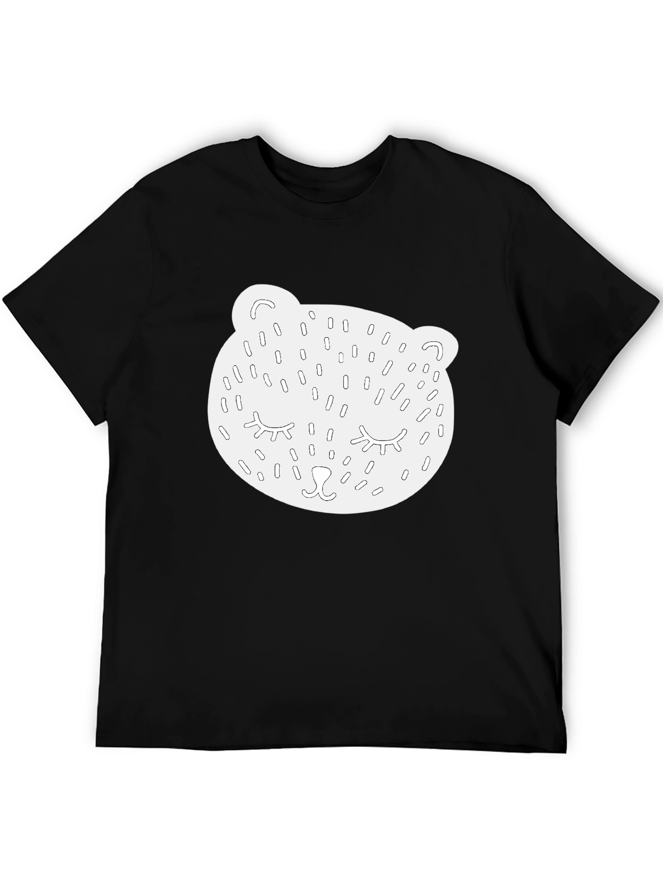 Bear Face Graphic Black Tee
