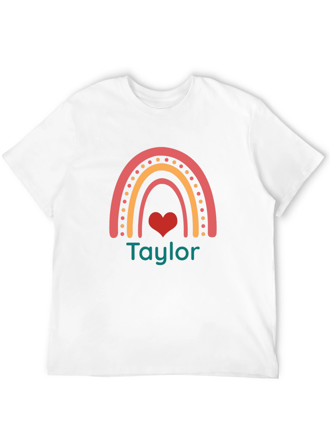 Personalized Rainbow Heart T-Shirt - Taylor