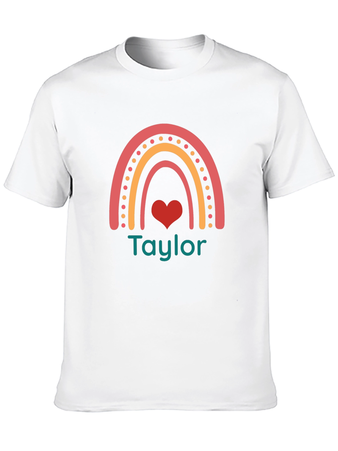 Personalized Rainbow Heart T-Shirt - Taylor