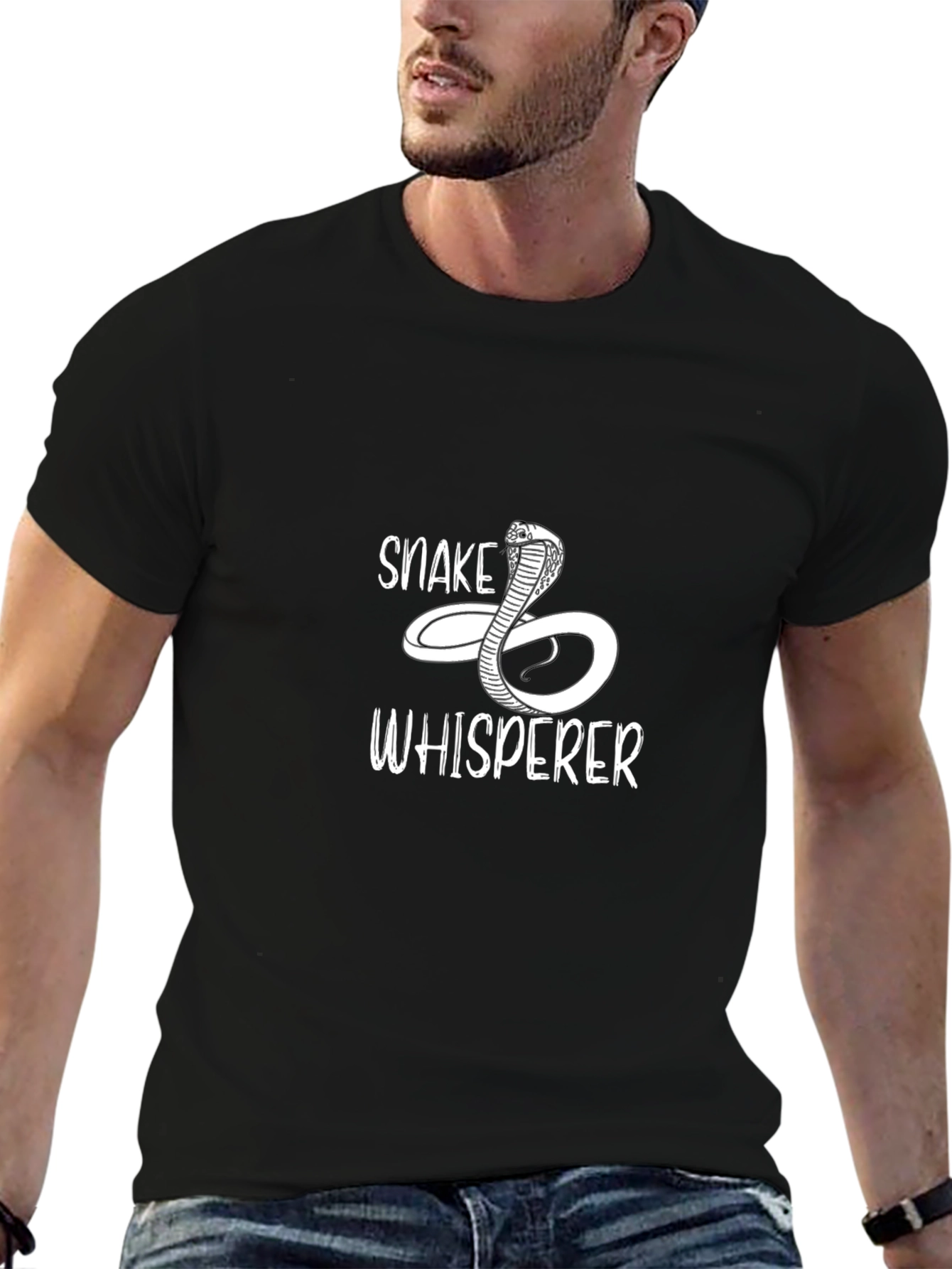 Snake Whisperer Graphic Tee - Black Cotton T-Shirt