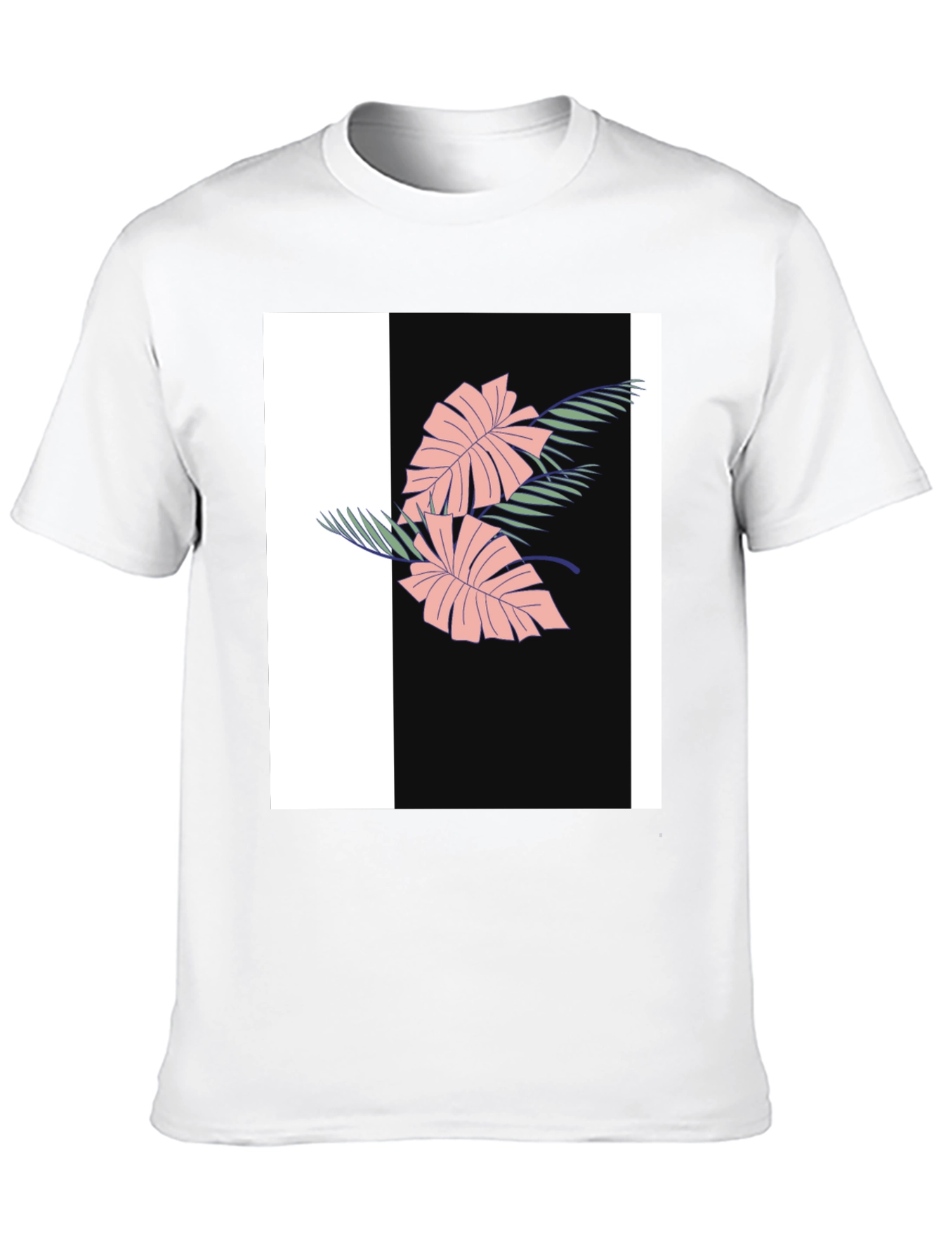 Tropical Leaf Graphic Black Tee