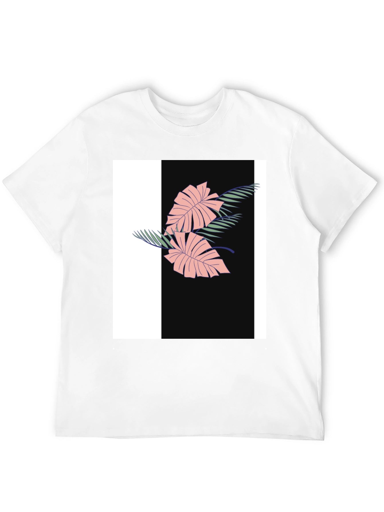 Tropical Leaf Graphic Black Tee
